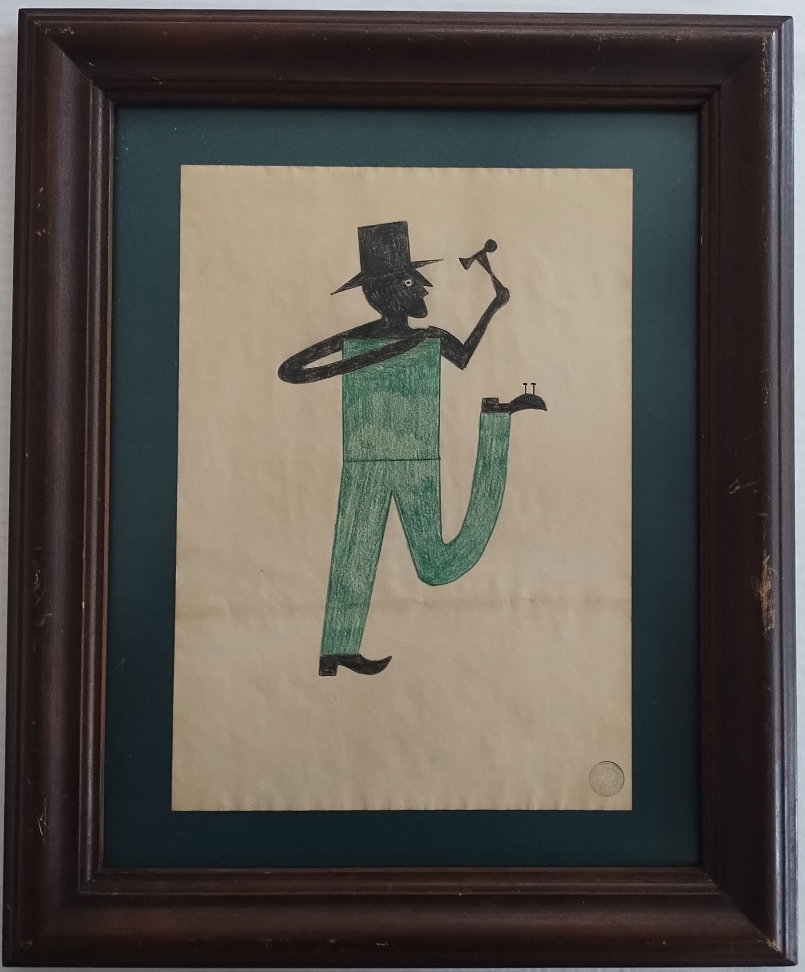 Bill Taylor Art Painting Framed Drawing: Bill Taylor Art Painting Framed Drawing. (Men's Shoes Repair) Window Size: 8 1/4 x 11 1/2 inches. Frame Size: 14 x 17 x 2 inches. Wood Frame has scratches and marks.Good vintage condition. See photos