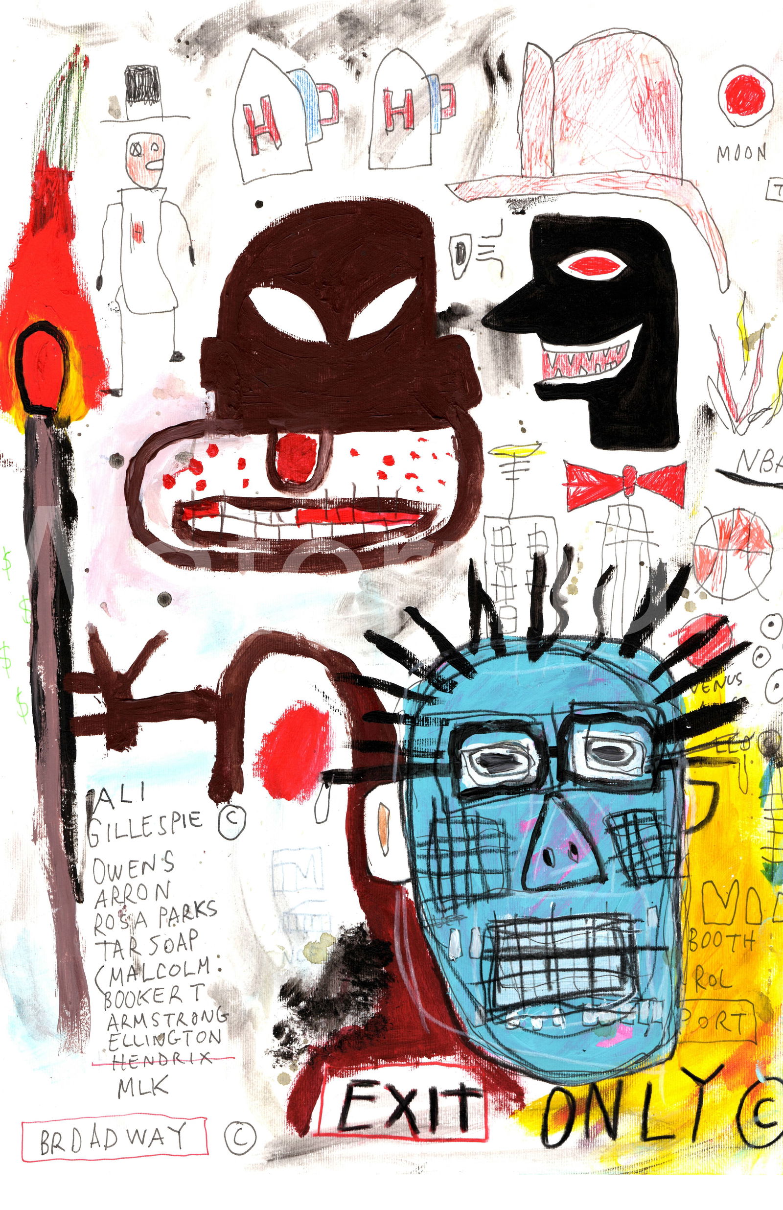 Jean-Michel Basquiat - BROADWAY - Fine Art Print on Paper: Jean-Michel Basquiat – Fine Art Print on Paper Print Large Size: 11 x 17 inches Paper Type: Heavy Cardstock with embossed stamp Condition: Good Shipping: We pack and ship in-house for your convenien