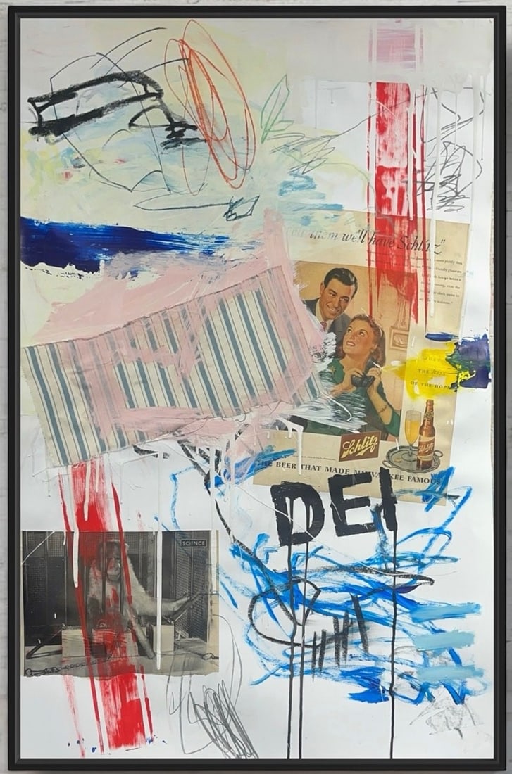 Original Mixed Media Abstract NYC Art Painting: Original Mixed Media Abstract NYC Art Painting. Signed,Embossed Stamp,Gallery Stamp Size: 36x24".Will ship rolled up. Abstract Hand Made Mixed Media Art Painting on paper. Can easily be put in a commo