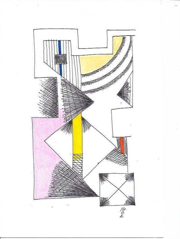 Original Abstract Figurative New York Painting: Original Abstract Figurative New York Painting. Signed and Stamped on Back. Approx Measures Approx: 11 x 7 1/2 inches. Good condition.