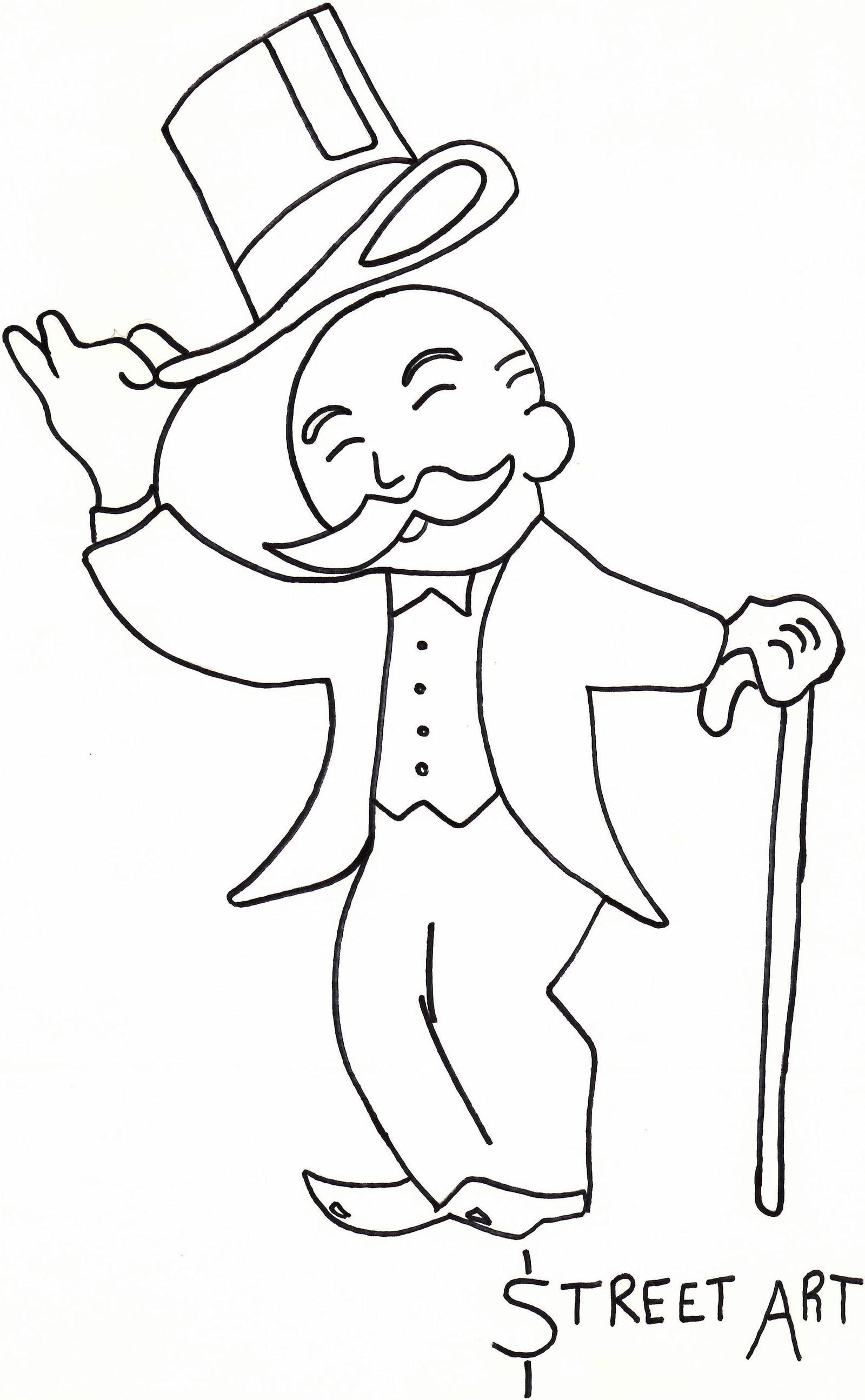 Large Street Art Ink on Paper Painting: Large Street Art Ink on Paper Painting. Size: 17 X 12 Inches. Embossed Stamp. Paper may have stains, torn corners, It may also have wrinkles. Good condition. See photos as part of the description. We