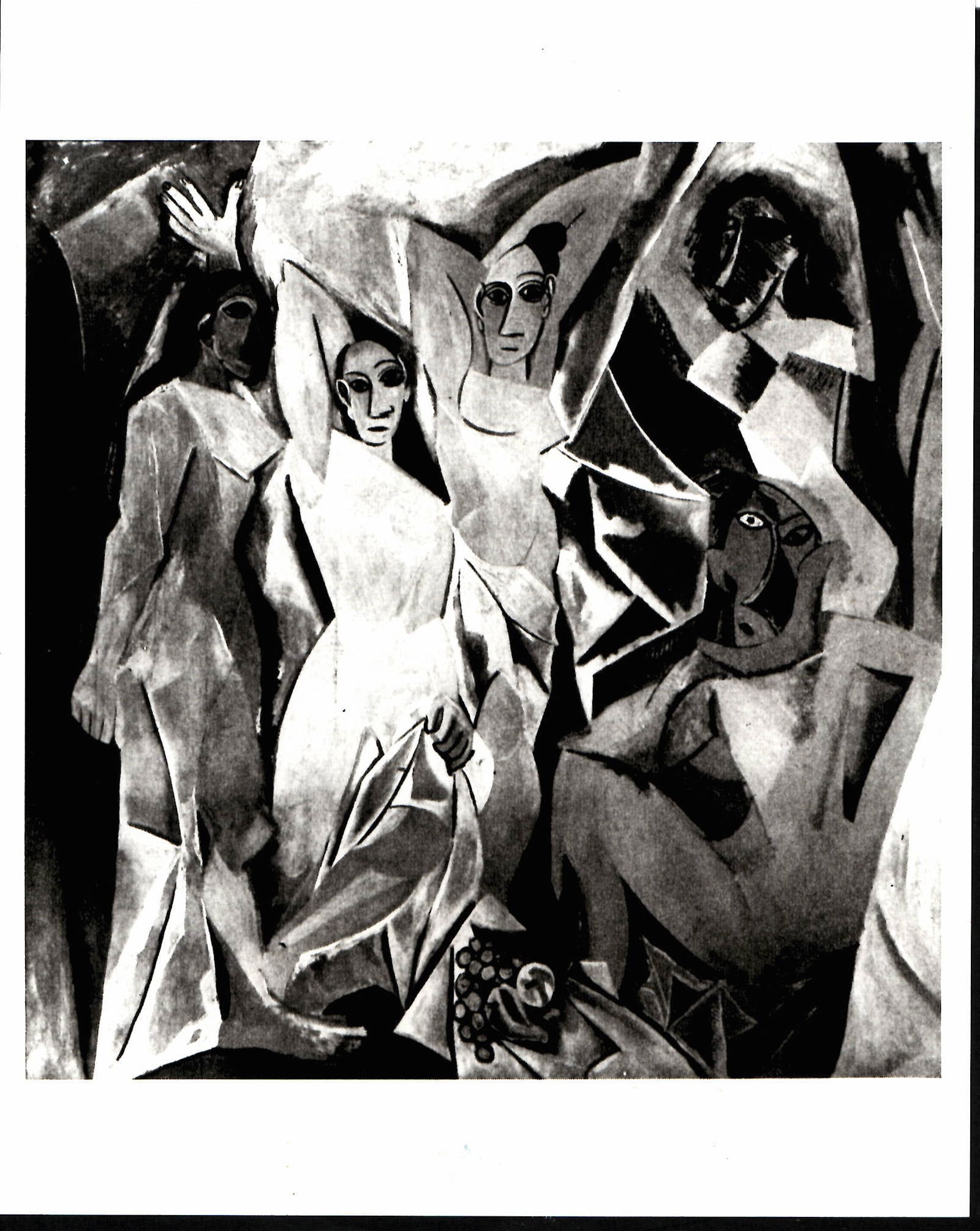 Vintage Pablo Picasso Photography Les Demoiselles: Vintage Pablo Picasso Photography Les Demoiselles Painting by Pablo Picasso. Provenance: New York-based Photography Collector. Approx Size: 10 x 8 inches. Photo may have bent corners and damaged. Plea