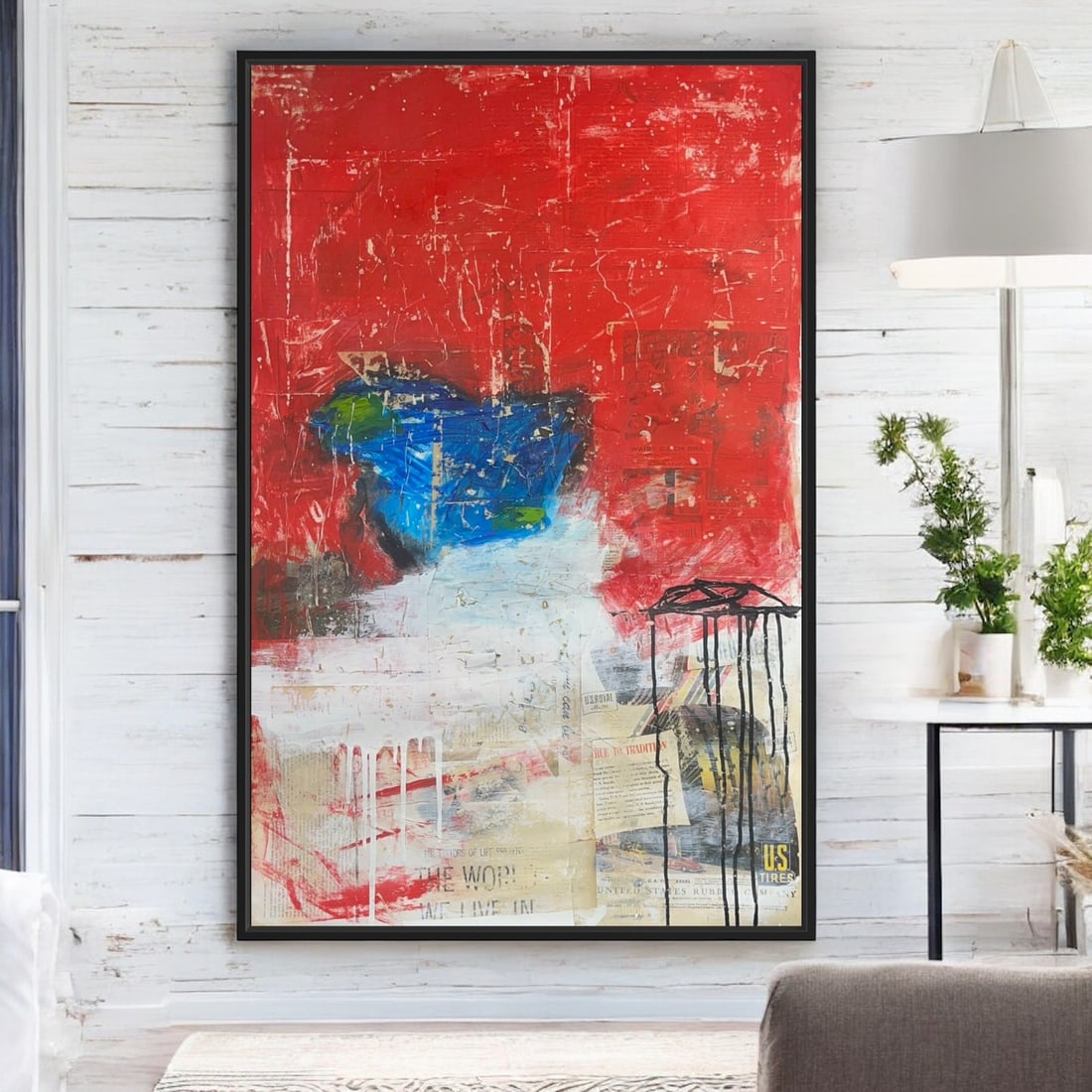 Original Mixed Media Abstract NYC Art Painting: Original Mixed Media Abstract NYC Art Painting. Signed,Embossed Stamp,Gallery Stamp Size: 36x24".Will ship rolled up. Abstract Hand Made Mixed Media Art Painting on paper. Can easily be put in a commo