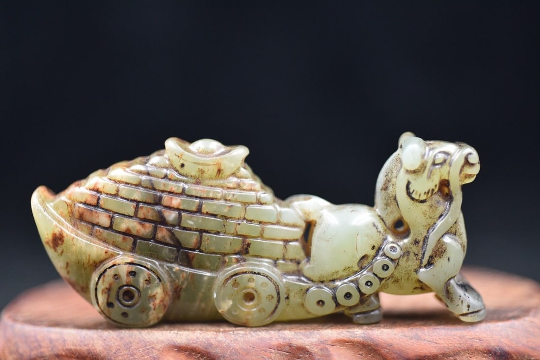 Antique Jade Hand-Carved Horse Statue (1 of 2)