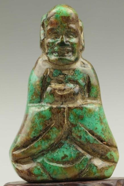 Old Chinese Carved Natural Jade Pendant Buddha Figure (1 of 2)