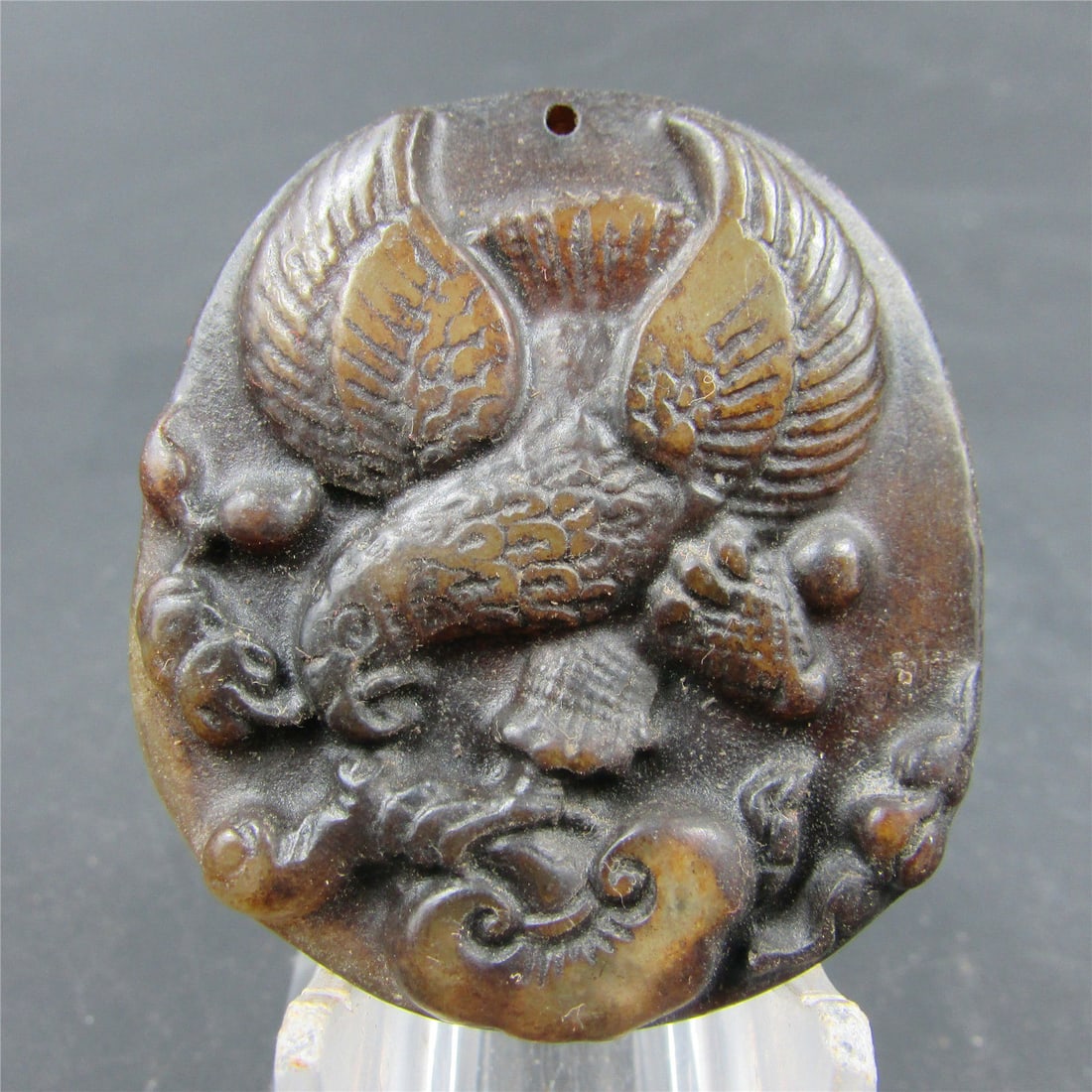 Antique Chinese Carved Natural Jade Eagle Pendant (1 of 2)