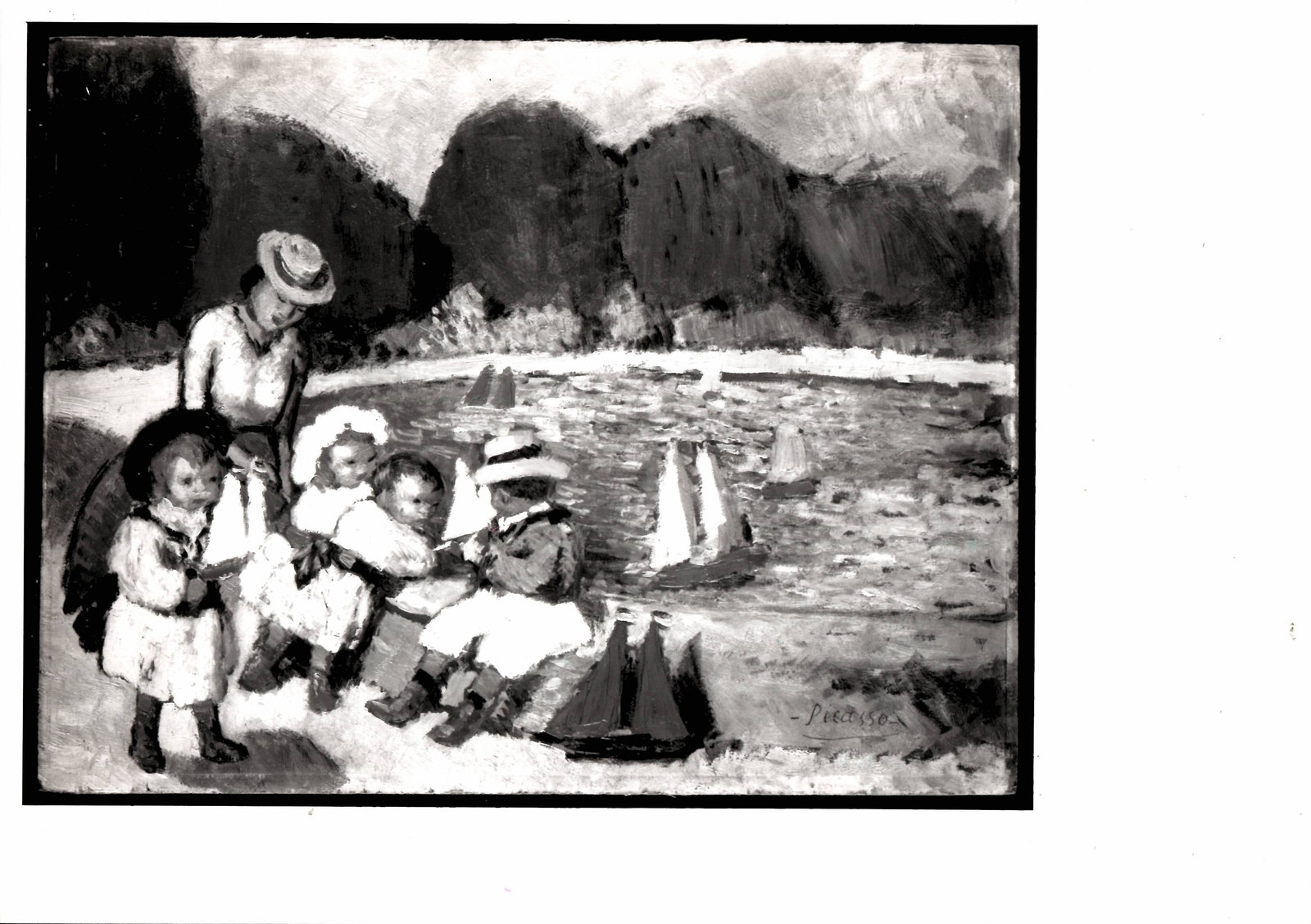 Pablo Picasso Vintage Photograph, NY Auction Works of Pablo Picasso: Les Tuileries. (1 of 2)