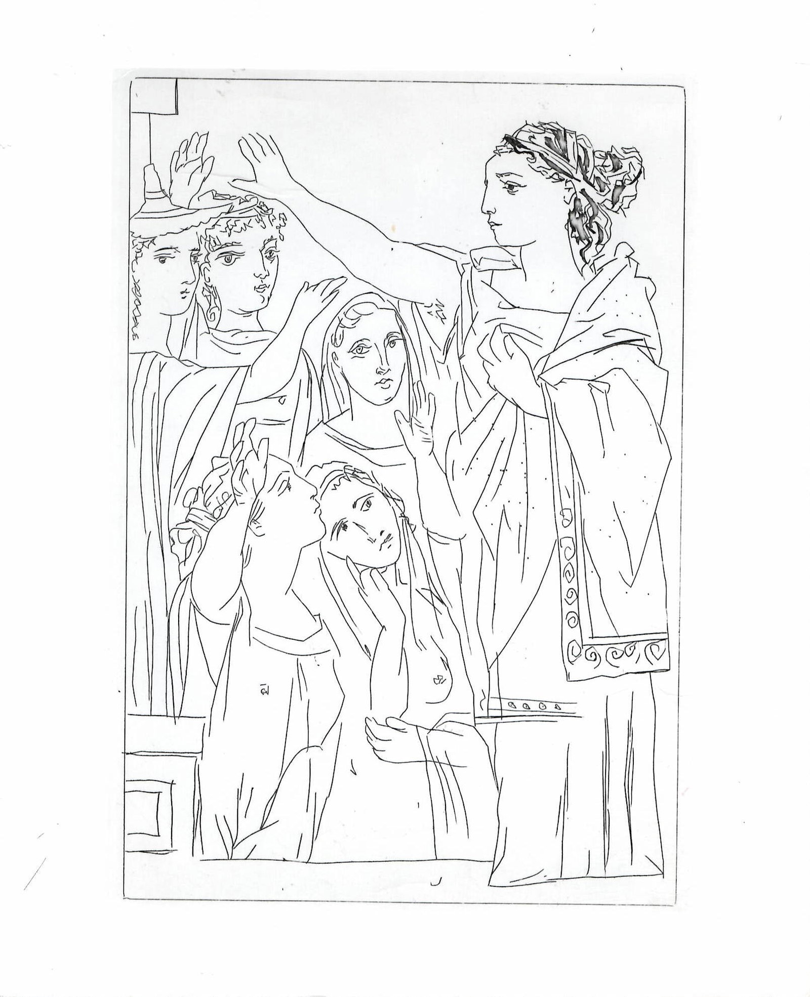 1988 Photo The Lysistrata, The Woman's Picasso: 1988 Pablo Picasso Photo The Lysistrata, the Woman's oath by Pablo Picasso. This is an original Vintage photo. The Lysistrata, the Woman's oath by Pablo Picasso Photo measures 8.25 x 10.25inches. Phot