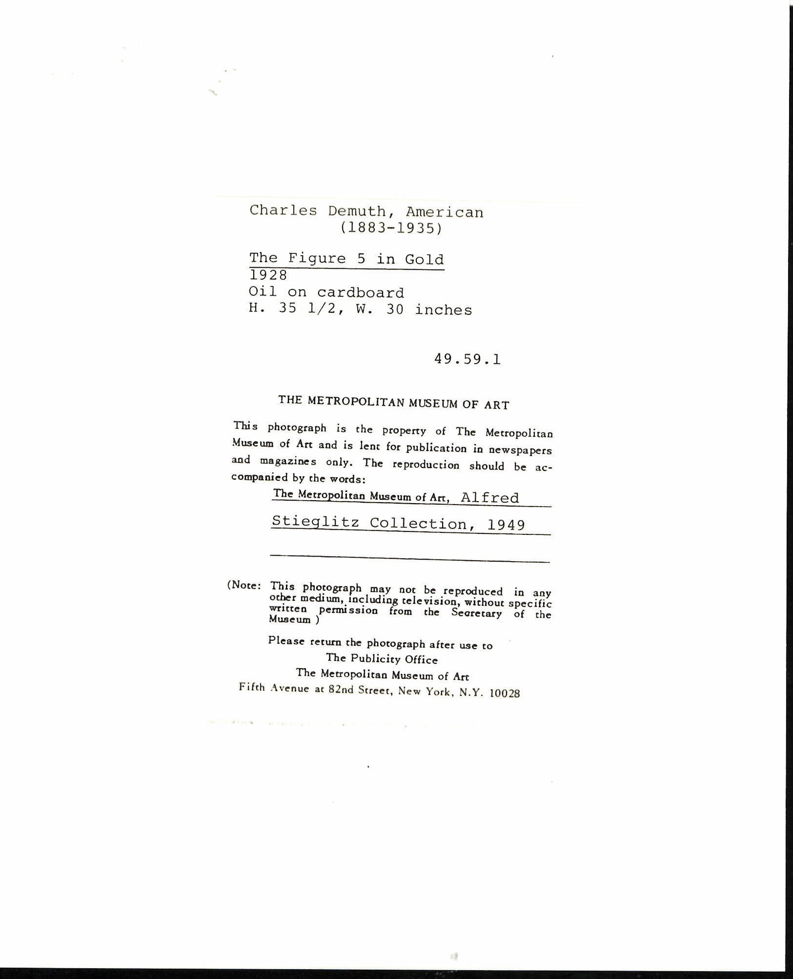 Charles Demuth NYC Photo Exhibit. Labeled onThe Verso - 2