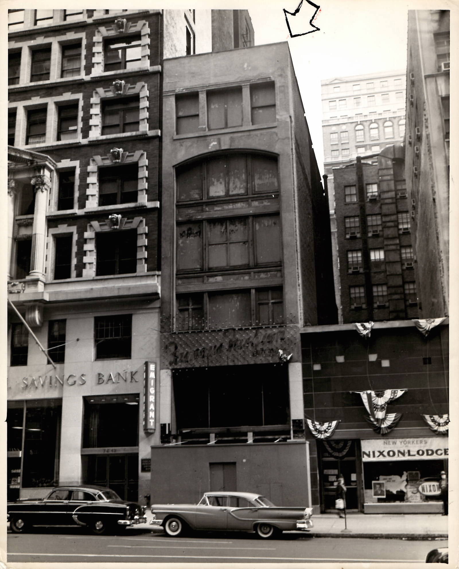 1960's 42nd Street New York City Photo Nixon Lodge Stor (1 of 2)
