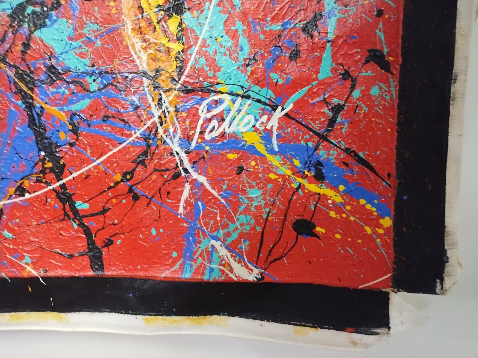 Large XL Signed Jackson Pollock Abstract Art Painting on Canvas - 2