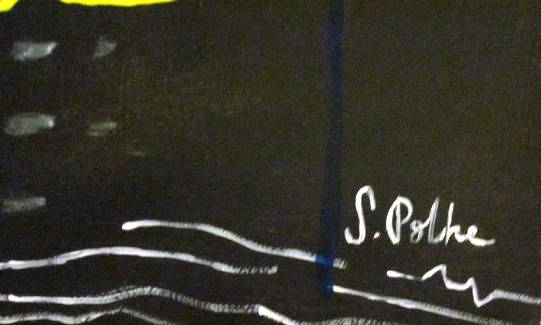 Vintage Abstract Canvas Signed Sigmar Polke , Modern Art 20th Century (1 of 1)