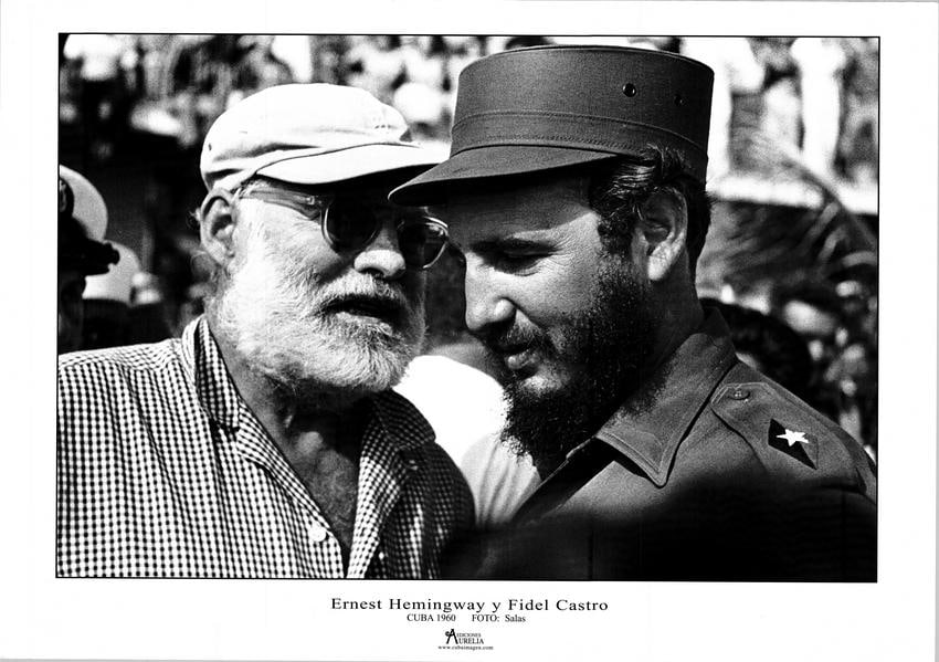 Fidel Castro & Ernest Hemingway, Habana Cuba 1960 Print (1 of 1)