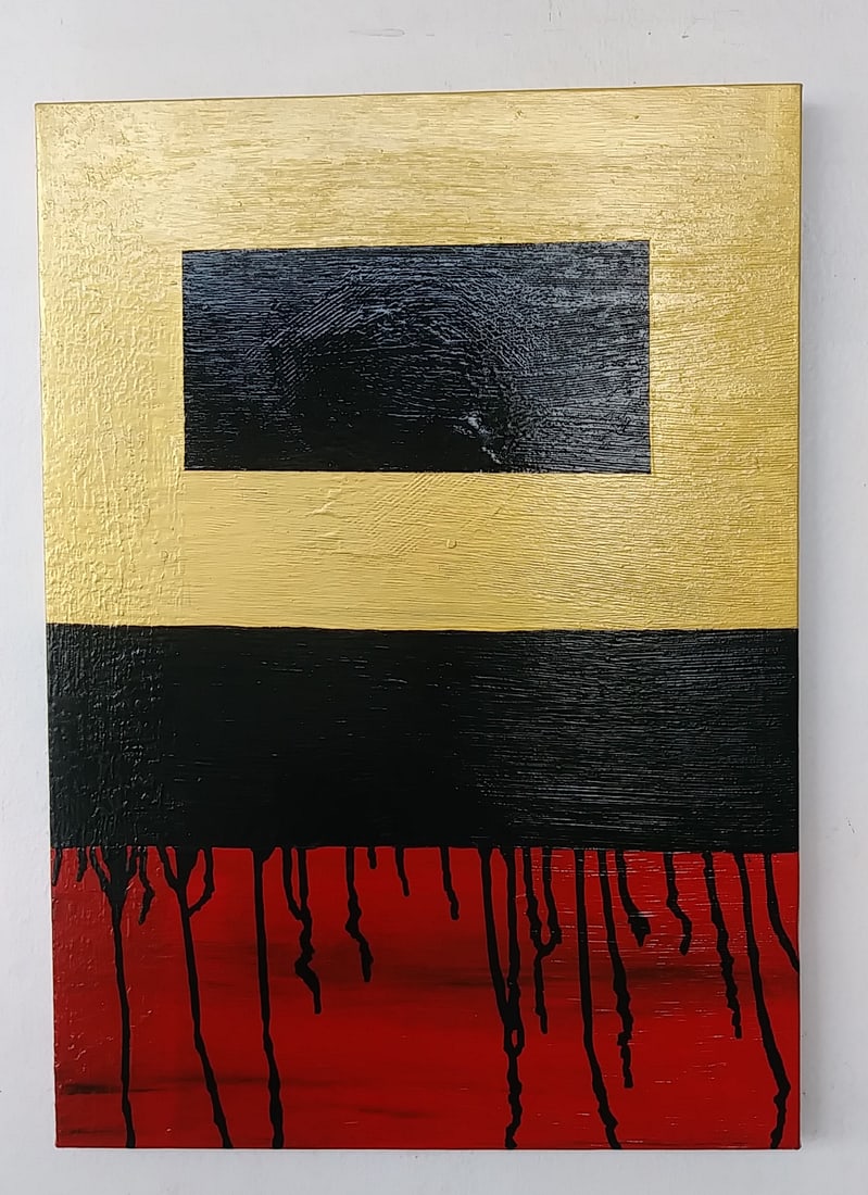 Abstract Modern Print. Thick Paper White Border. Paper: Abstract Modern Print. Thick Paper White Border. Paper Size:11 3/4 x 16 1/2 inches. See photos. Embossed Stamp. GOOD CONDITION. We pack & Ship for you. We take care of the shipping services in house