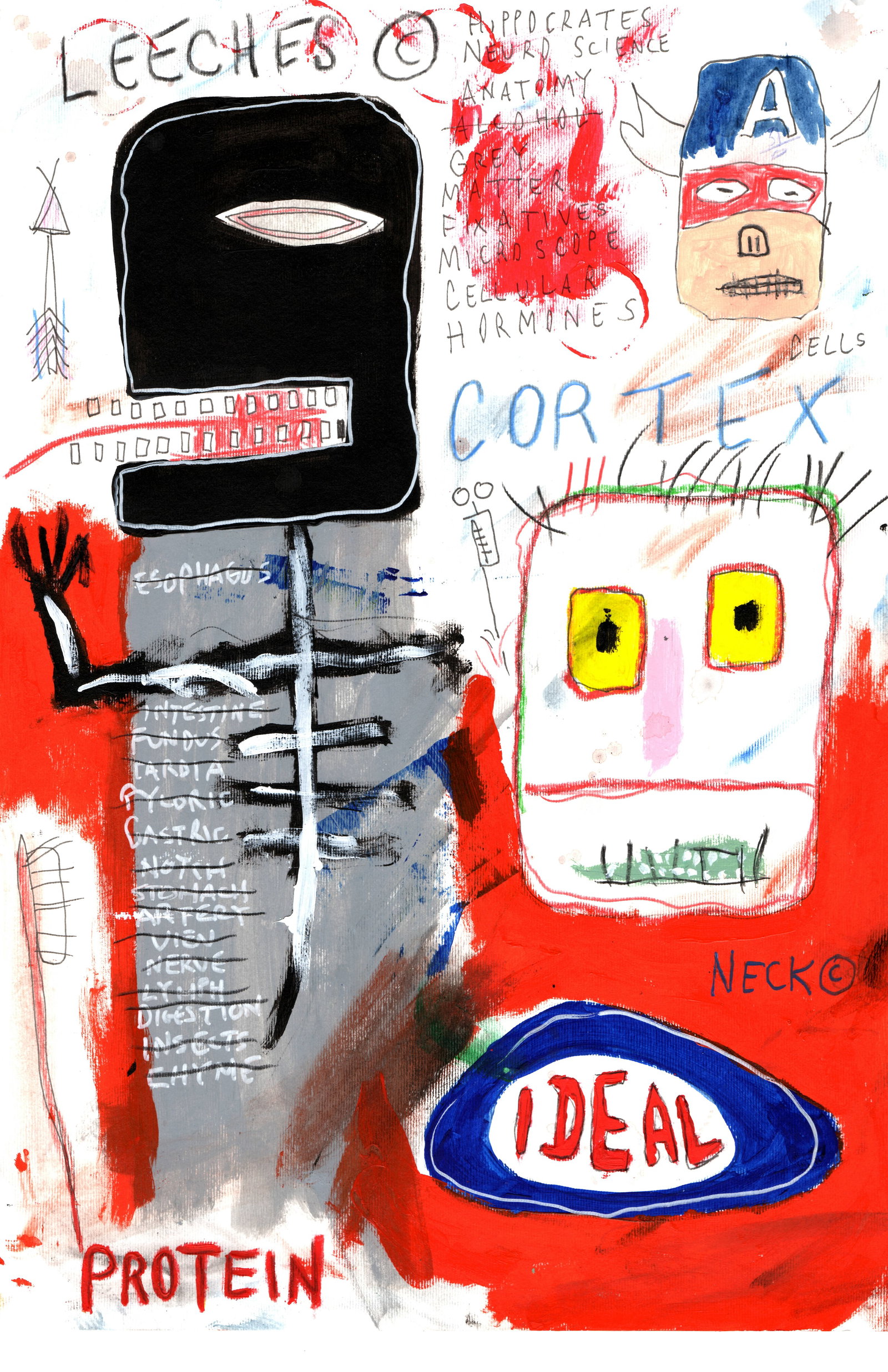 Expressionism Painting Drawing on Cardboard: Expressionism Hand Painting Drawing on Cardboard. Size: 11 3/4 x 16 1/2 Inches.Mixed Medium on Thick Paper. We pack & Ship for you. We take care of the shipping services in house. NO Premium Buyer.