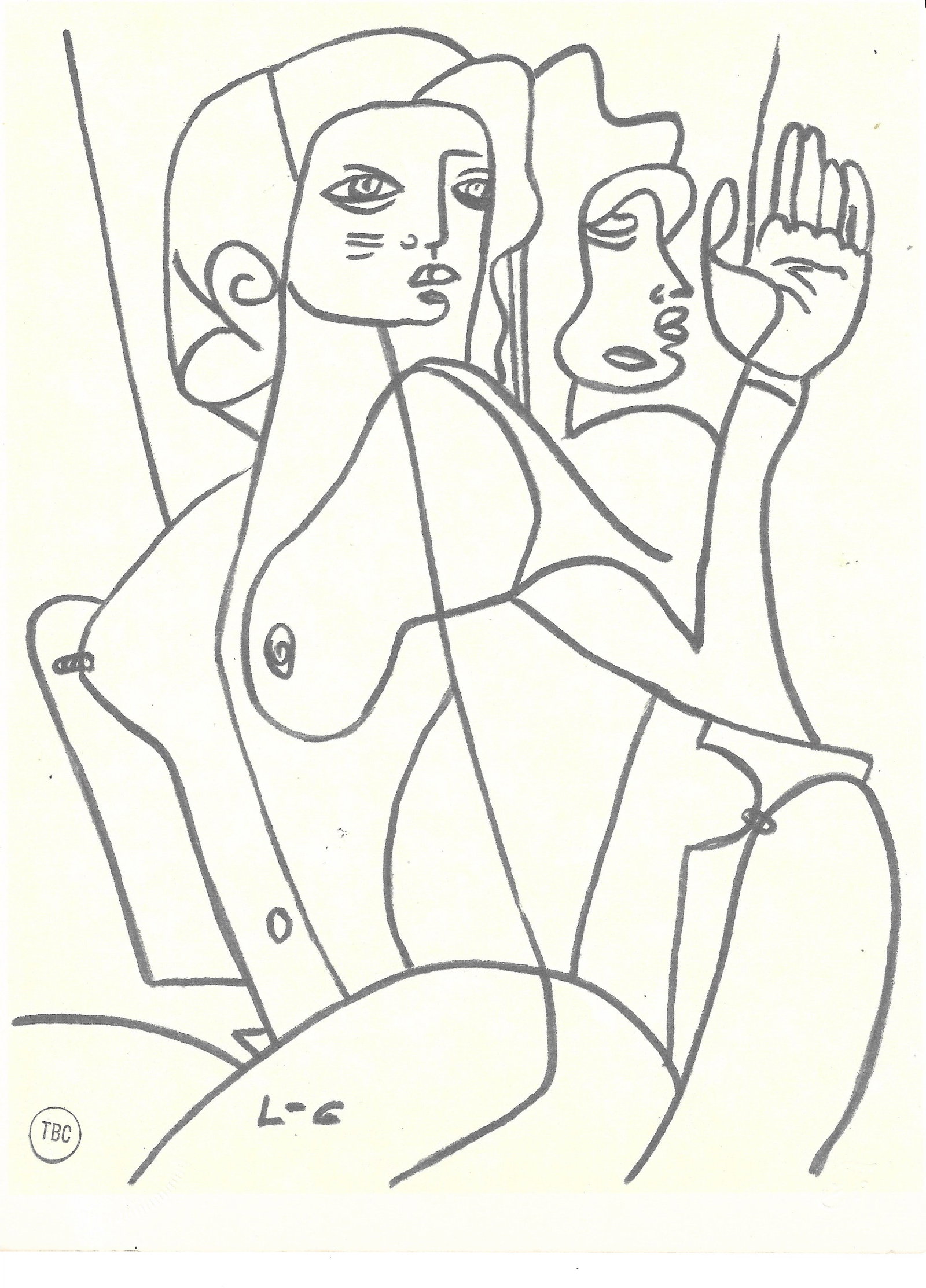 Fernand Henri Léger French (1881-1955) Fine Art drawing/print Ink on Paper.Embossed Stamp: Fernand Henri Léger French (1881-1955) Fine Art drawing/print Ink on Paper.Embossed Stamp.Paper Size: 11 1/2 x 8 1/4 Inches. Joseph Fernand Henri Léger was a French painter, sculptor, and fi