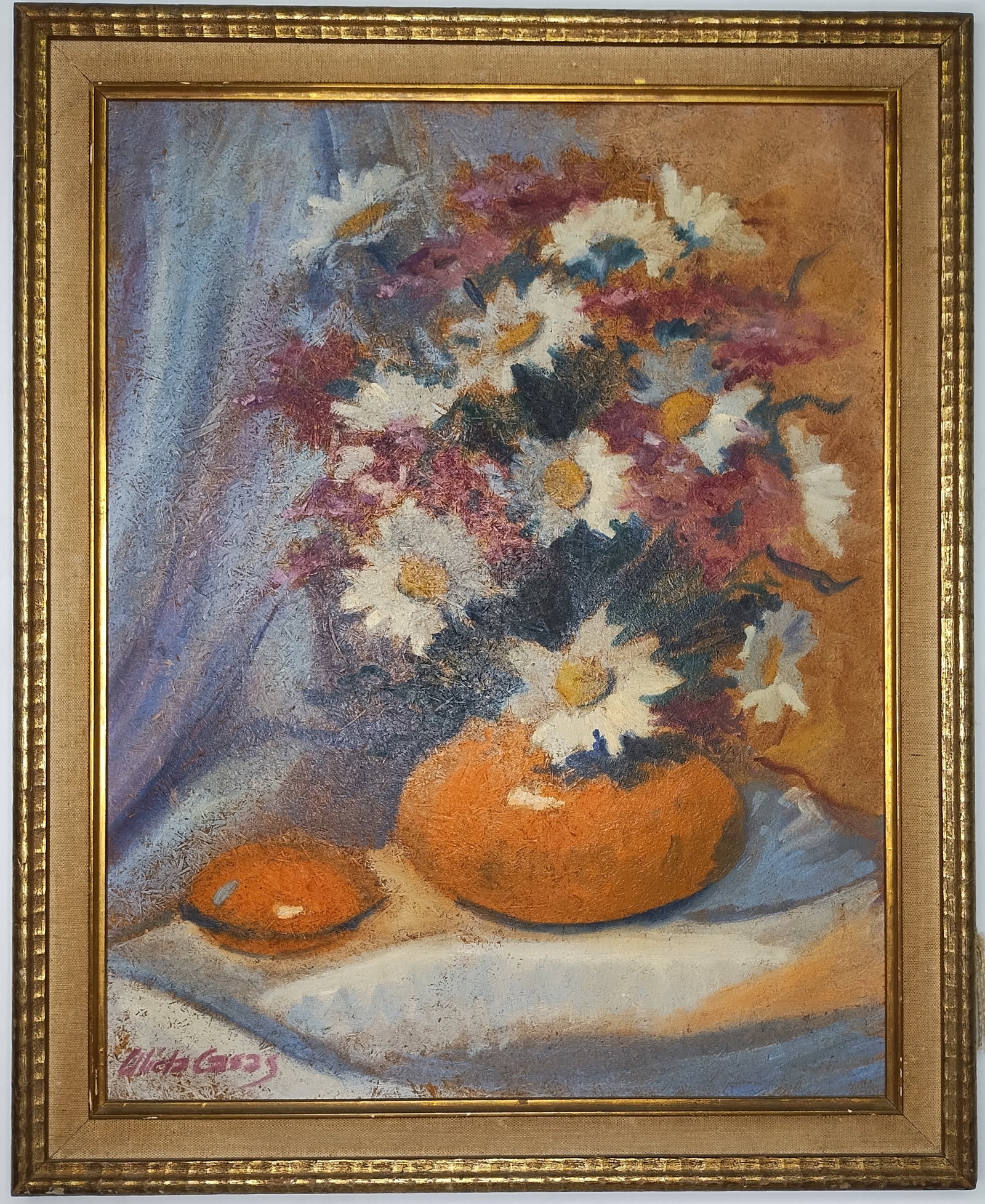 Alicia Casas Bouquet of FLower Oil on Wood: Alicia Casas Bouquet of FLower Oil on Wood. Approx Painting Size: 15 1/2 x 19 1/2 Inches Approx Frame Size: 18 x 22 1/2 x 2 Inches. Good Condition See Photos. We pack & Ship for you. We take care of