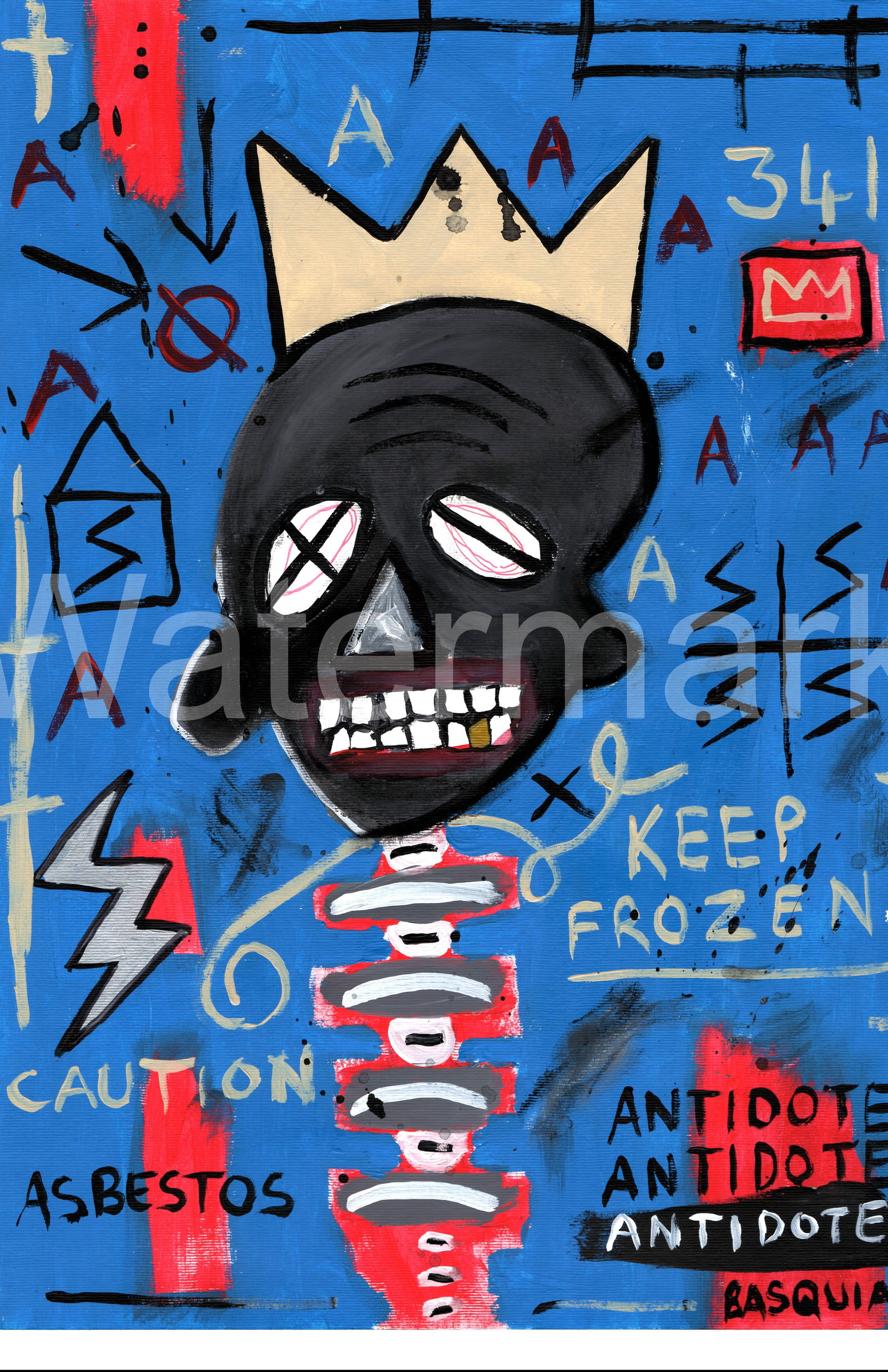 Jean-Michel Basquiat - KEEP FROZEN - Fine Art Print on Paper: Jean-Michel Basquiat – Fine Art Print on Paper Print Large Size: 11 x 17 inches Paper Type: Heavy Cardstock with embossed stamp Condition: Good Shipping: We pack and ship in-house for your conve