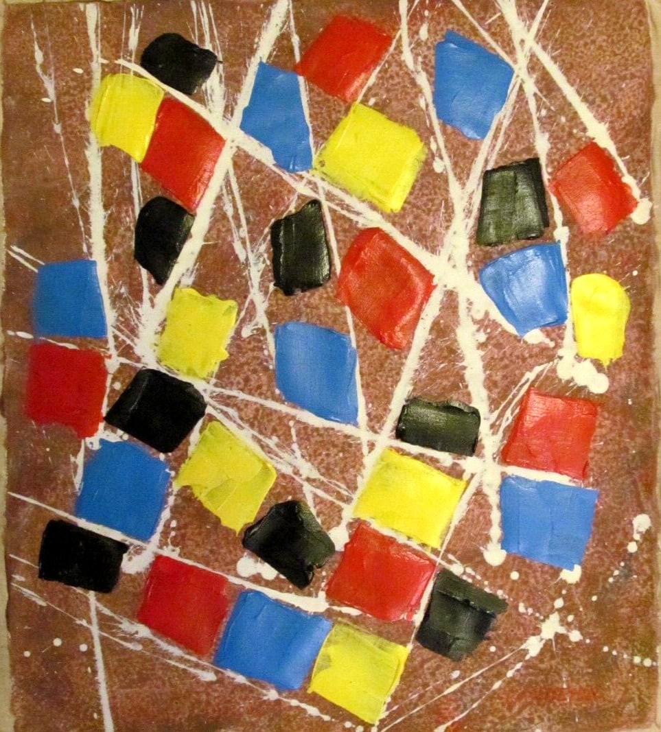 Abstract Painting Signed Bandeira, Modern Art (1 of 3)