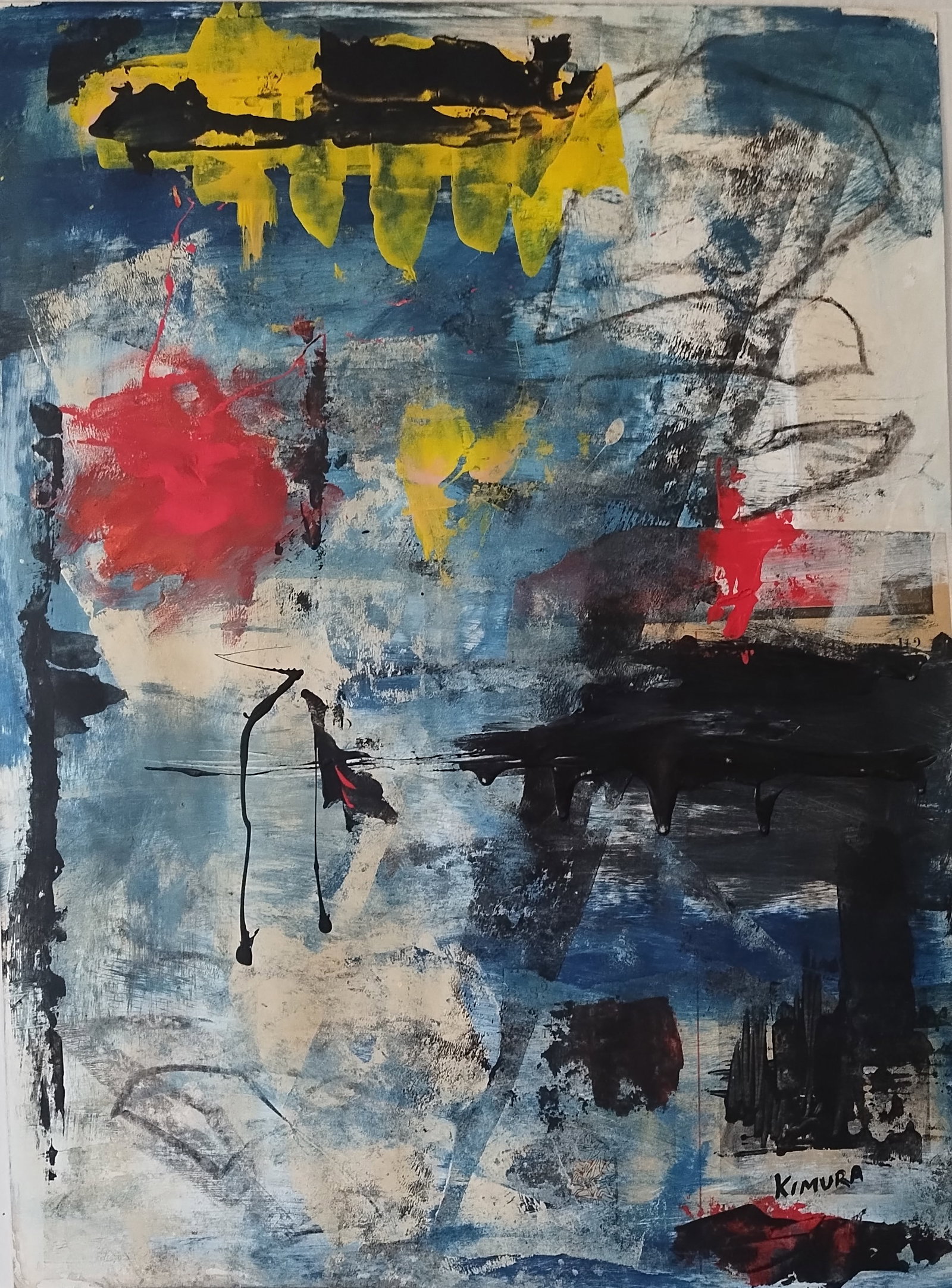 Chuta Kimura(1917-87)Japan - France Untitled abstract Painting,Mixed Media on Paper - 6