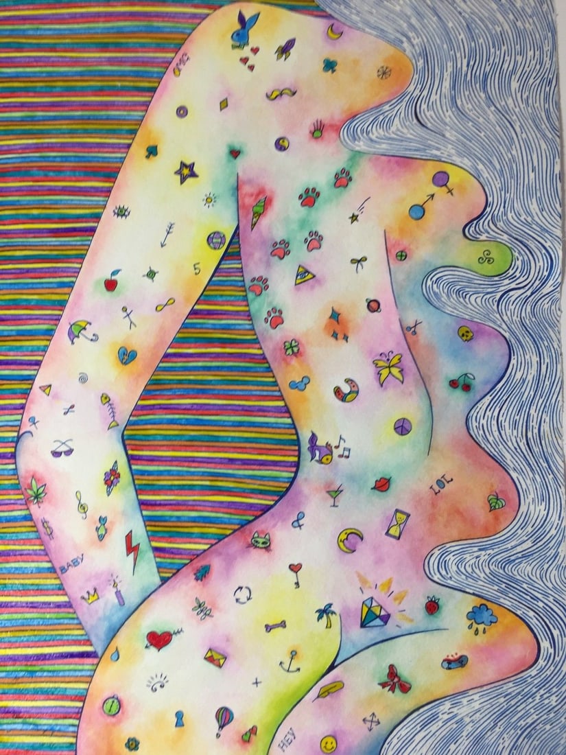 Original Surreal Rare Ink Drawing on Paper. Signed (1 of 3)