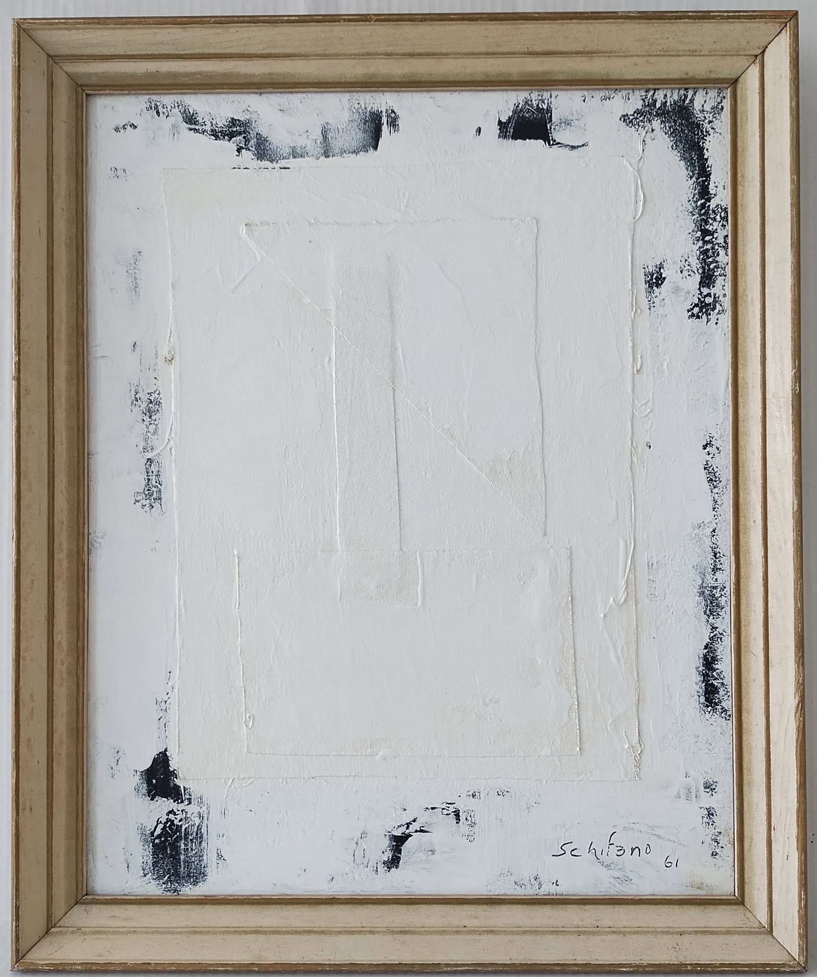 Signed Schifano, Italy (1934 - 1998) Abstract Art Painting on Canvas (1 of 7)