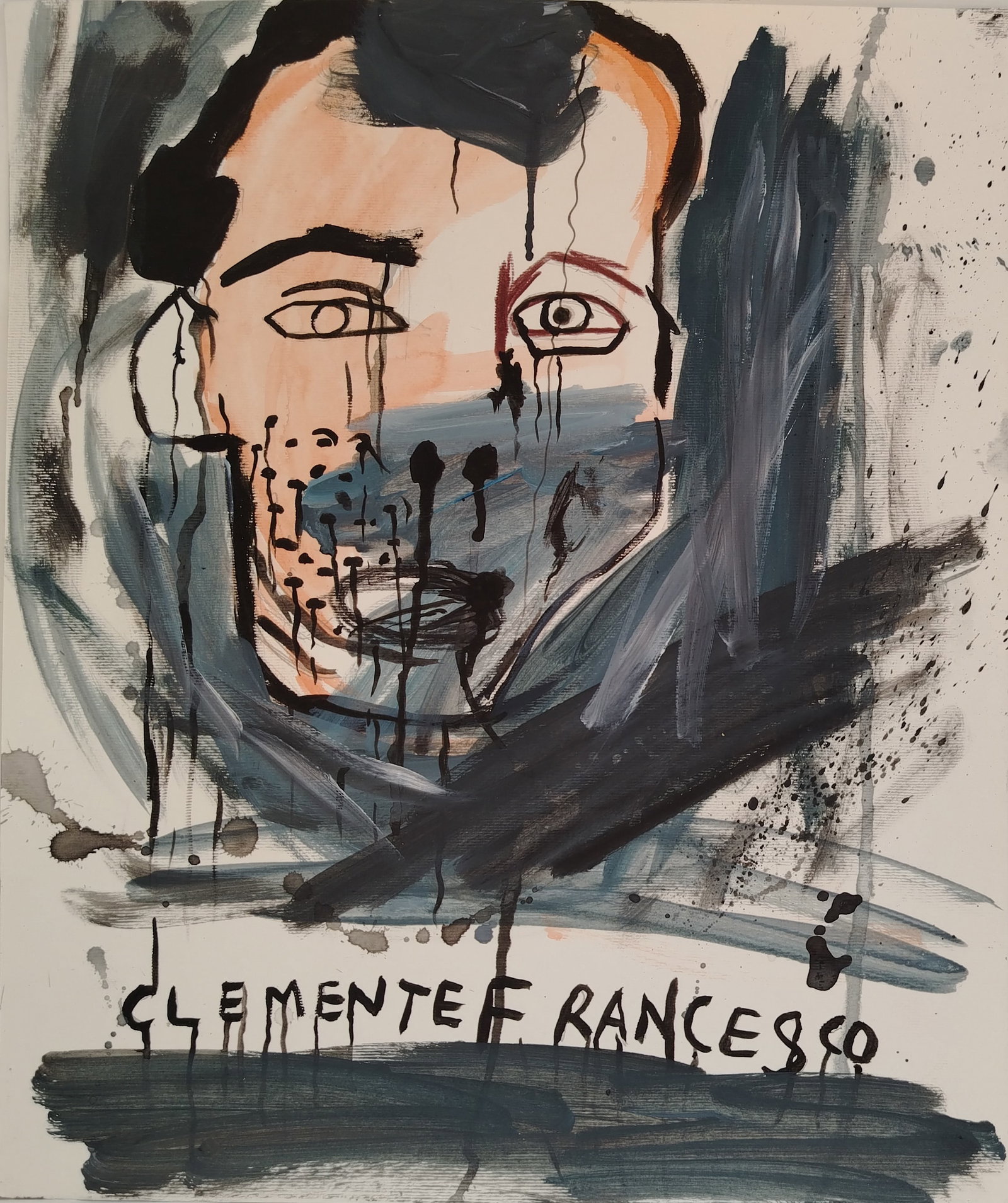 Jean Michel Basquiat New York Souvenir Painting on Cardboard (1 of 2)