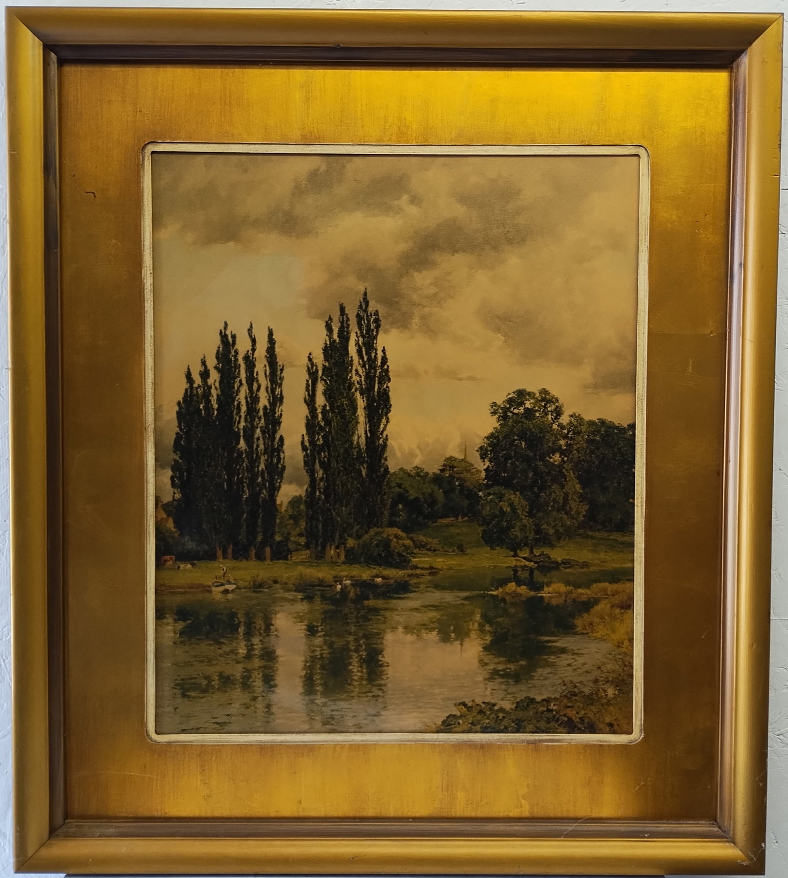 Alfred William Parsons, 1920), A summer view of Bredon on the Avon, 1918: Alfred William Parsons, 1920), A summer view of Bredon on the Avon, 1918, Print on Wood.Good Condition see photo. Approx: Window Measurements: 19 x 24 inches. Approx Frame Measurements: 30 x 34 x 2 in