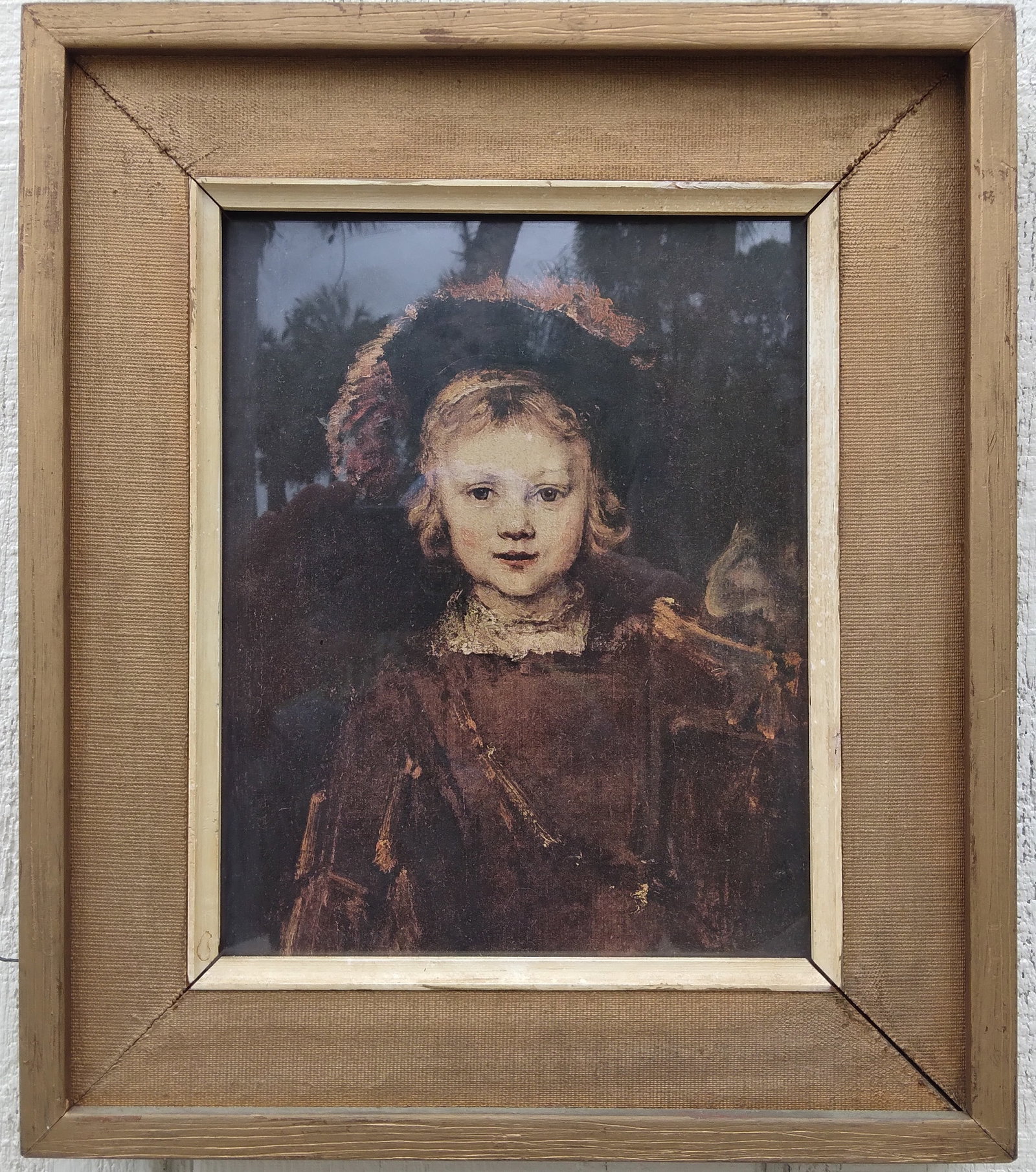 Vintage Rembrandt Print -Portrait of the Artist's Son- 1645-50. Framed.: Vintage Rembrandt Print -Portrait of the Artist's Son- 1645-50. Framed. Approx Window Size: 9 x 7 1/2 inches - Approx Frame Size: 14 x 12 x 2. SEE PHOTOS as part of the description. Good condition . W