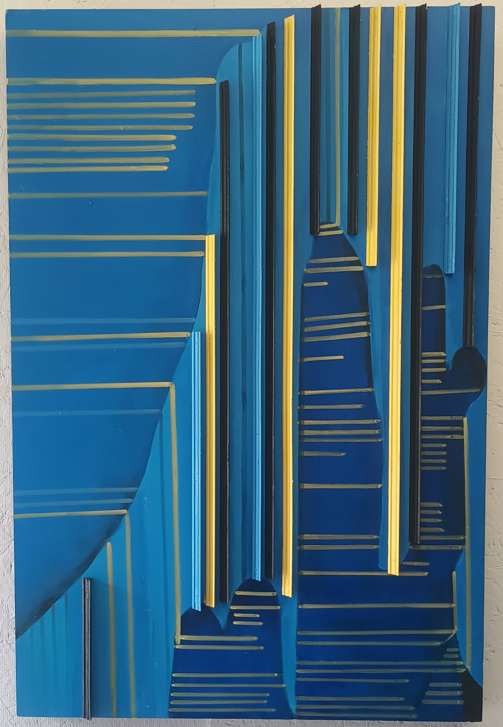 Oil Painted Wood Wall Art Panel Sculpture 3D.: Wood Wall Art Panel Sculpture 3D. Sculpture, Oil Painted Wood on WoodSize: 42 1/2 H x 28 1/2 H x 2 D in. SEE PHOTOS as part of the description. Good condition.We pack & Ship for you. We take care of t
