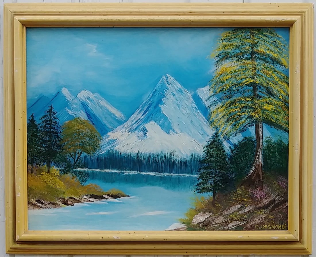 Manning Park Canada Plain Air Oil Painting on Canvas: Manning Park Canada Plain Air Oil Painting on Canvas Framed British Columbia (FCA) - Approximate Artwork Size: 14 x 18 Inches. - Approximate Frame Size: 18 x 21 x 3 Inches. The frame can have scratche