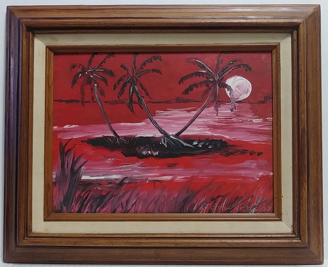 Signed G. Edward Framed Seascape Painting (1 of 3)