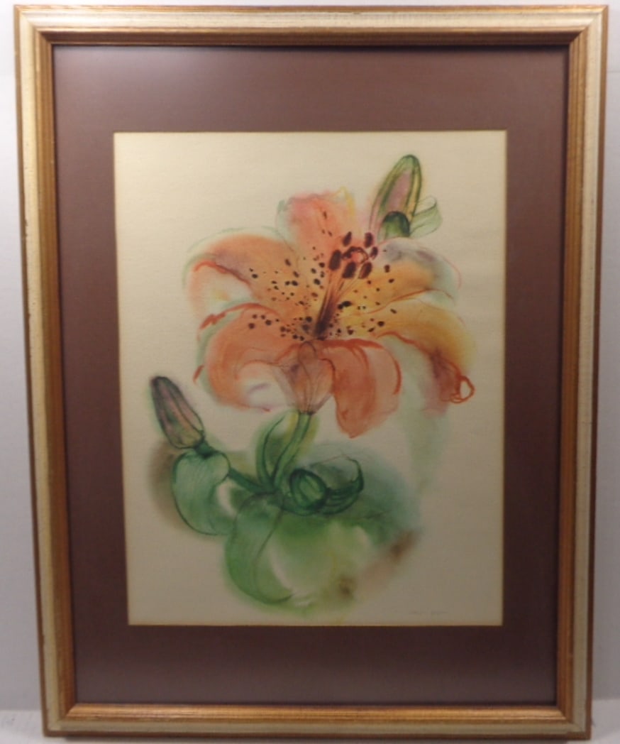 Original Vintage 1955 Signed Watercolor Painting . (1 of 4)