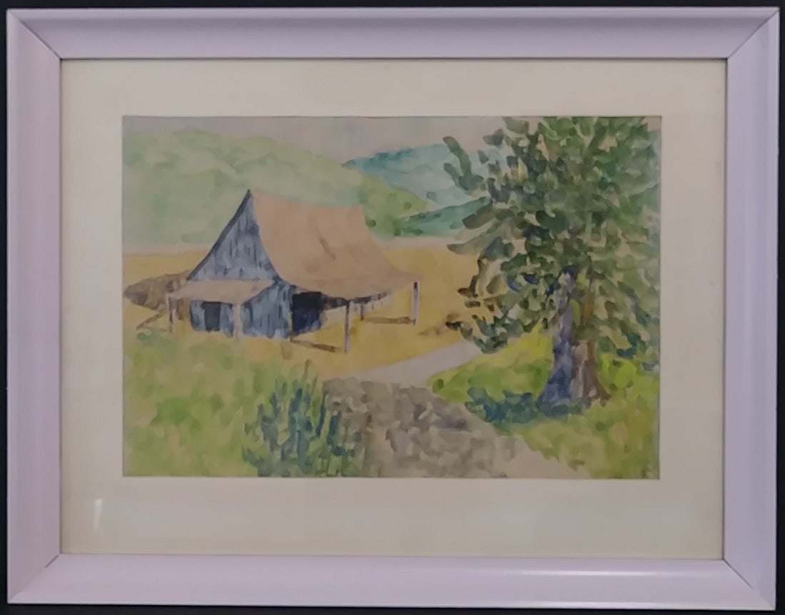 Nancy Signed Gouache Watercolor Painting . Brackenridge Park Tx: Vintage Nancy Signed Gouache Watercolor Painting . Brackenridge Park Austin Texas. Signed on reverse. Painting is underglass. mat and framed.. Approx Window: 22 x 15 inches -- Approx Frame: 31 x 22 x 