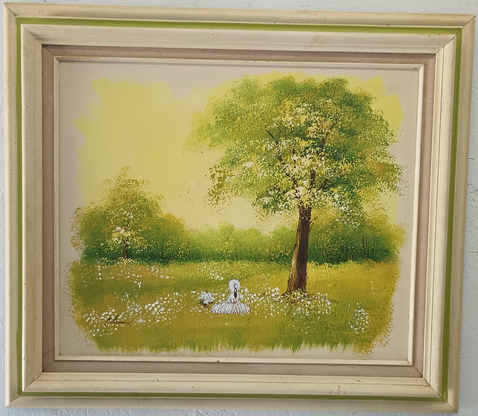 Vintage Oil Painting on Canvas Framed: Vintage Oil Painting on Canvas Framed - Approximate Artwork Size: 24 x 20 Inches. - Approximate Frame Size: 31 x 27 x 3 Inches. The frame can have scratches and marks due to storage. Vintage Condition