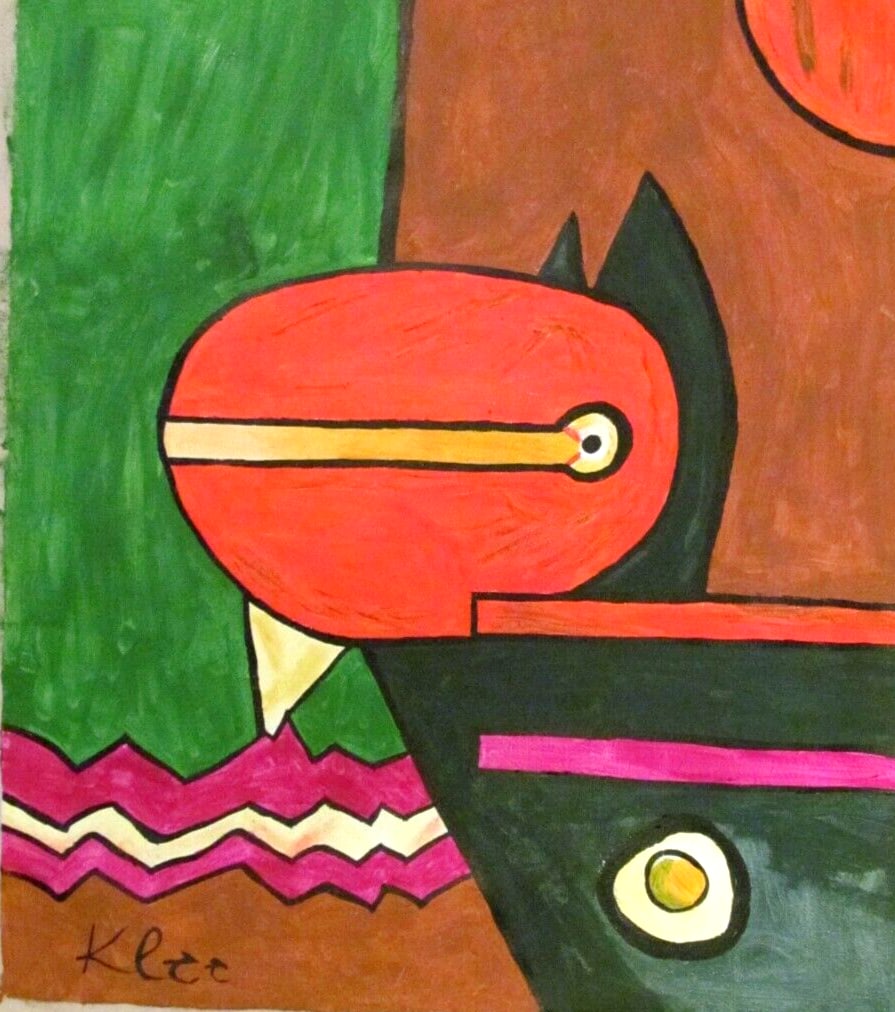 Vintage Abstract Canvas Signed Klee, Modern Art 20th Century: Vintage Abstract Canvas Signed Klee, Modern Art 20th Century. Size Approx: 18 x 18 Inches. Any condition statement is given as a courtesy to a client, is an opinion and should not be treated as a stat