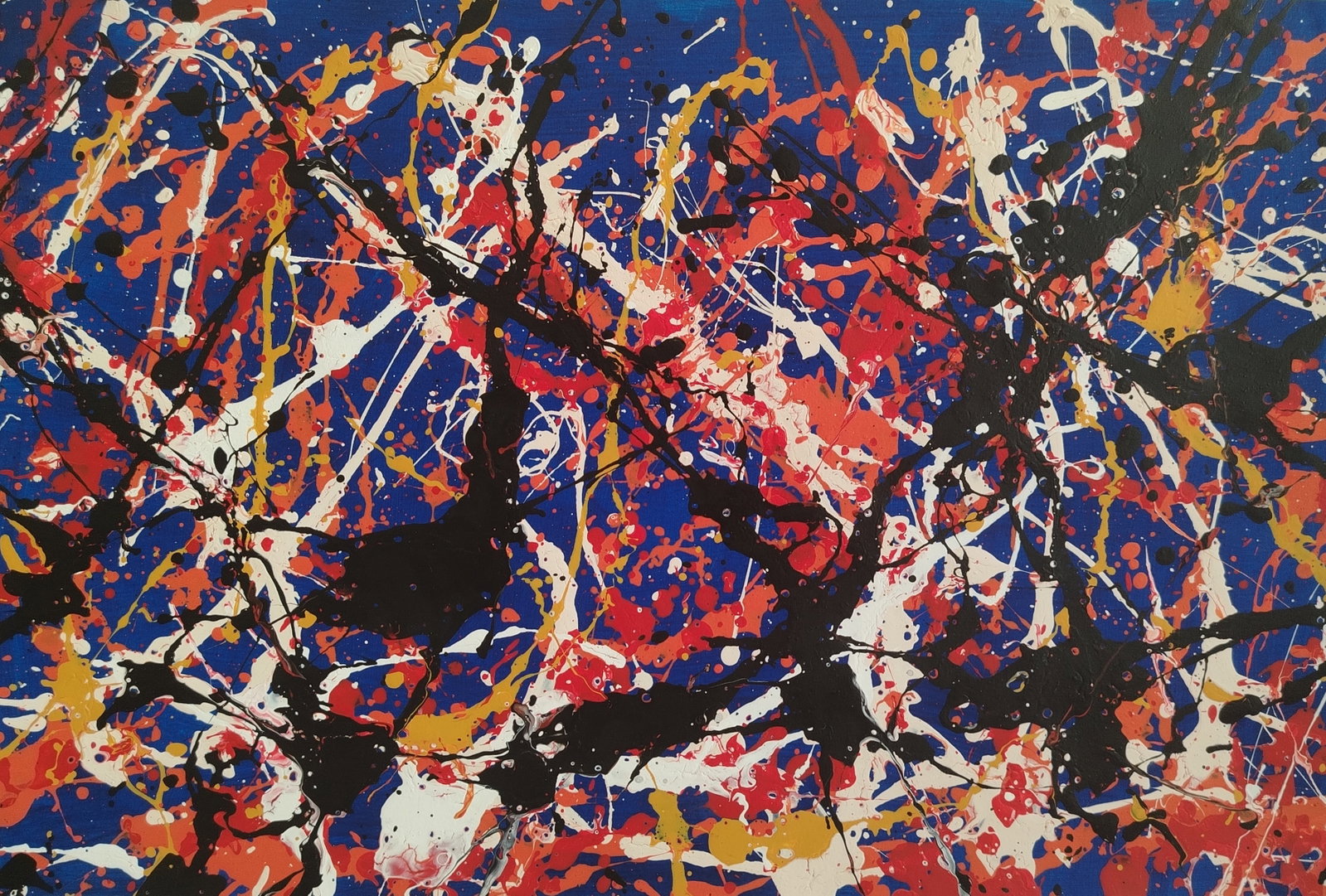 Jackson Pollock Abstract Painting on Cardboard. (1 of 2)