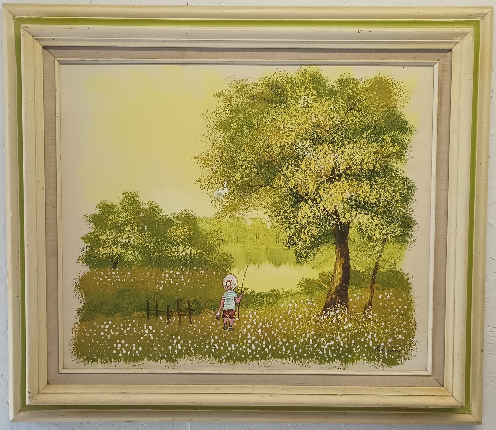 Vintage Oil Painting on Canvas Framed: Vintage Oil Painting on Canvas Framed - Approximate Artwork Size: 24 x 20 Inches. - Approximate Frame Size: 31 x 27 x 3 Inches. The frame can have scratches and marks due to storage. Vintage Condition