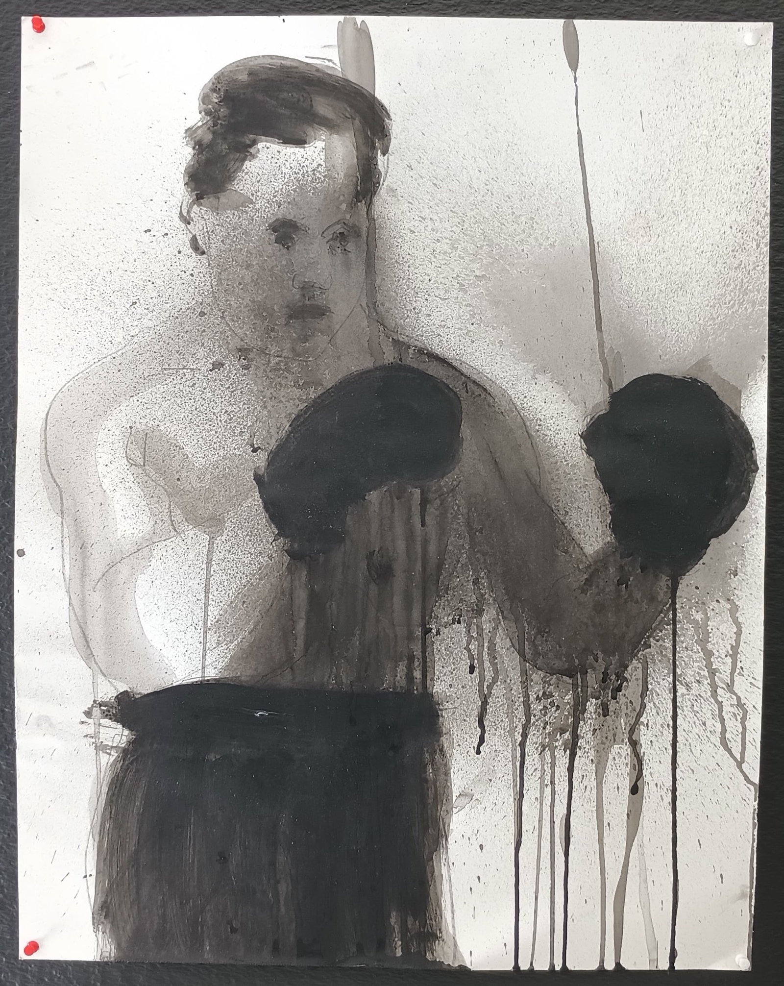Painting Tribute to The Greatest. Great Boxing Legend Painting: Painting Tribute to The Greatest. Great Boxing Legend Dramatic Style with Mystery and Power.Painting made based on the story of 1980's The Famous Gleason's Gym, Brooklyn. NY Original Handmade Mixed Me