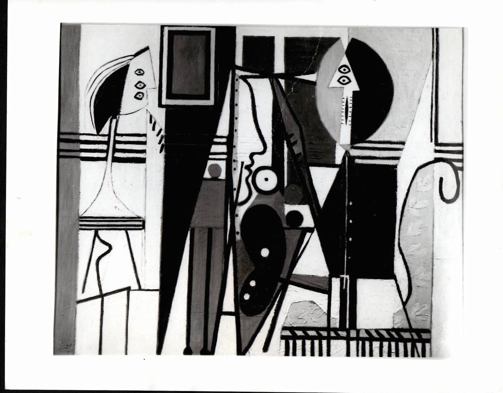 1971 Photography Pablo Picasso Painter And Model Shown: Vintage 1971 Photography Pablo Picasso Painter And Model Shown .- Stamped on verso. Provenance: New York-based Photography Collector.Approx Size: 10 x 8 inches. Photo may have bent corners and damaged