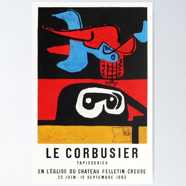 Le Corbusier Lithograph Print (Exhibition 1963). Abstract, Modernism: Le Corbusier Lithograph Print (Exhibition 1963). Abstract, Modernism Approx Size:15.4 x 23.4 inches. Can easily be put in a common poster size frame.Piece comes unframed. NO FRAME INCLUDED, This Print