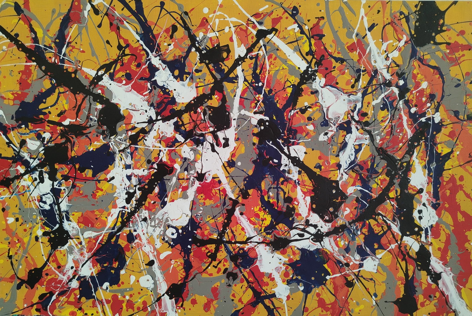 Jackson Pollock Abstract Painting on Cardboard. (1 of 2)