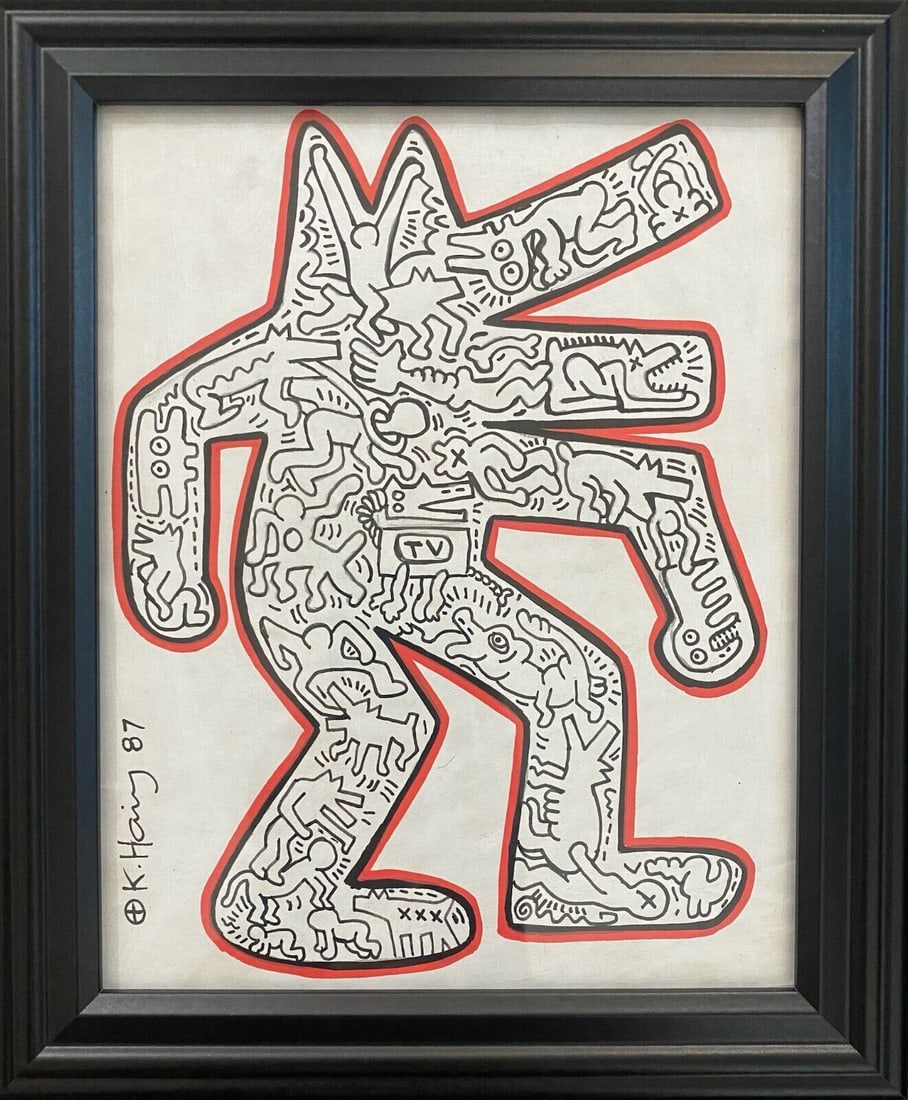 Jean Michel Basquiat New York Souvenir Painting on Cardboard: Jean Michel Basquiat New York Souvenir Painting on Cardboard Size:14 x 10 Inches. Mixed Medium Hand Drawing on Cardboard. Stamped on Reverse Provenance: W.N York consignor Private collection. it is be