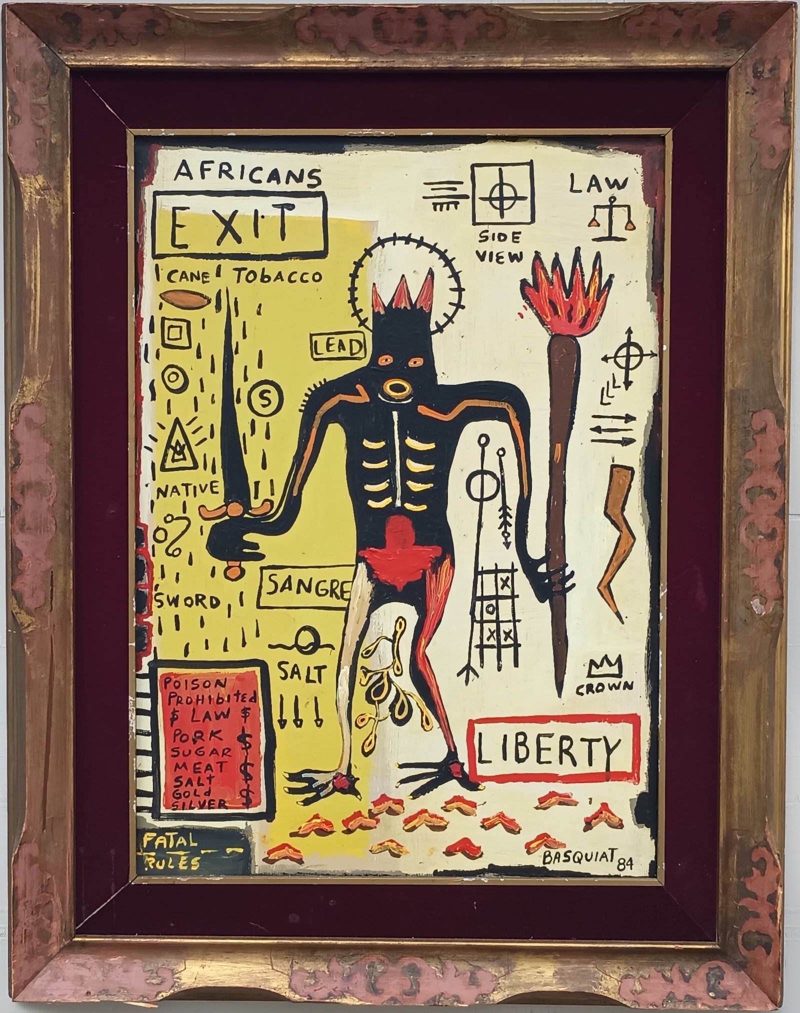 J-M-B Painting - NYC Samo King Crown 84 Painting Framed (1 of 16)