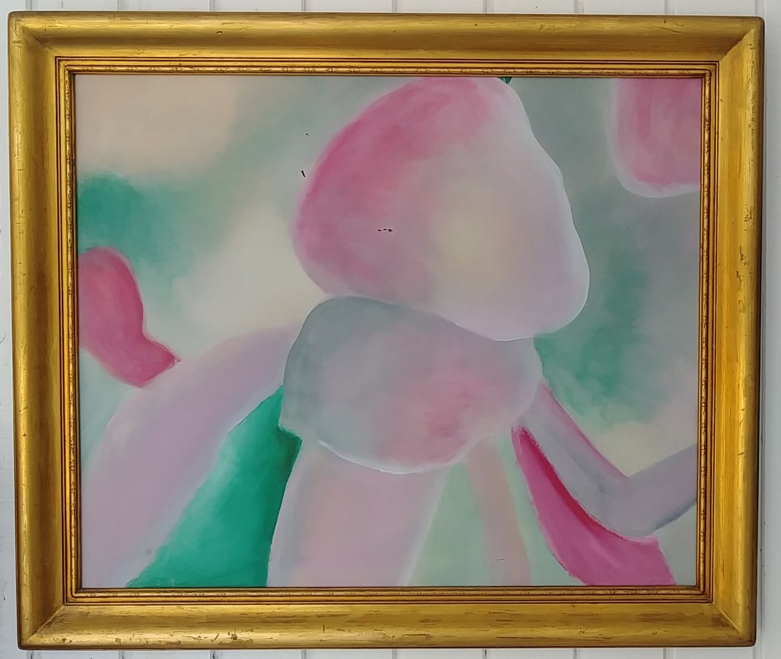 1991 New York Abstract Expressionism Painting: 1991 New York Abstract Expressionism Painting Painting On Cardboard. Approx Painting Measurements: 22 3/4 x 27 3/4 inches - Approx Frame Measurements: 32 x 27 x 3 inches. Provenance. Stamped on verso.