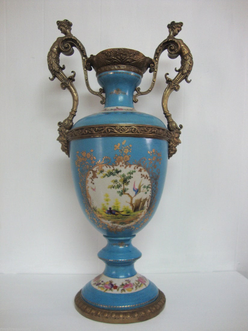 Turquoise Porcelain Vase, Louis XVl Bronze (1 of 8)