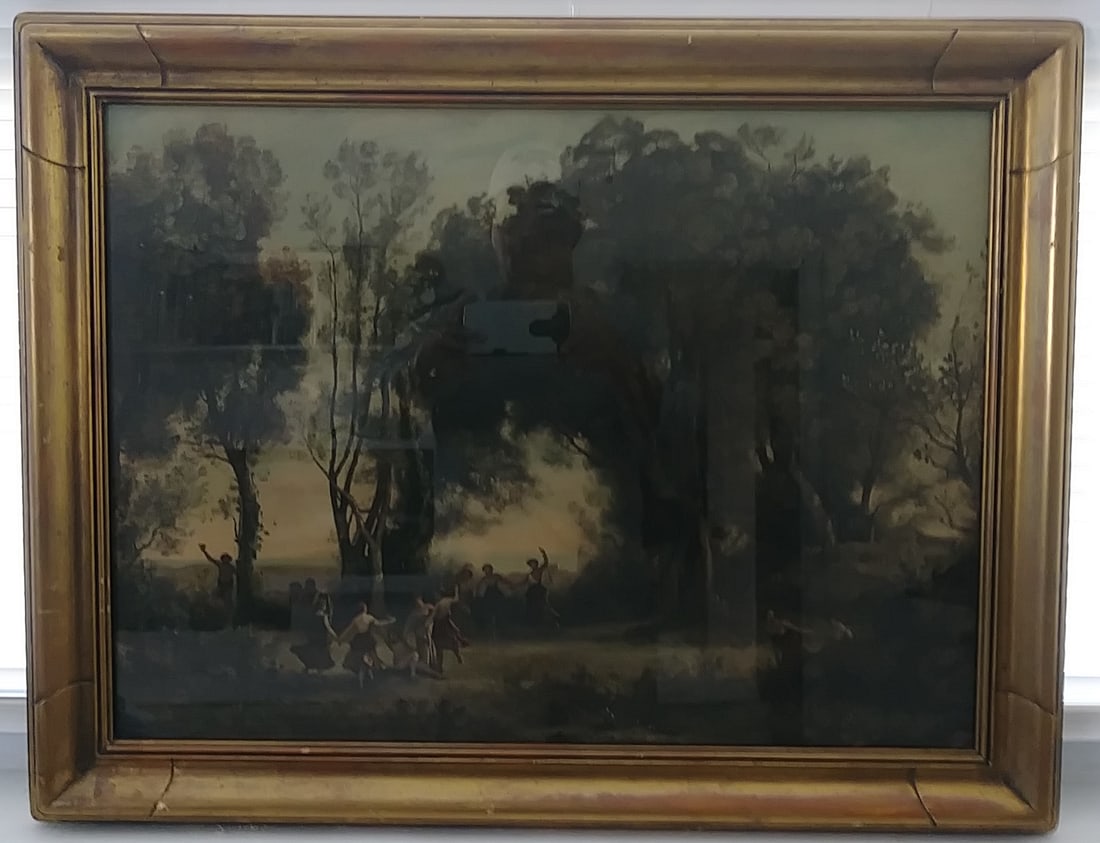 Beautiful Antique Lithograph English Scene. Antique Gil: Beautiful Antique Lithograph English Scene. Antique Gilded Frame and Period Glass. Overall Size: 31 X24 x 2 Inches. The Frame has a few small loss paint shown in pics.We take great care in packaging a
