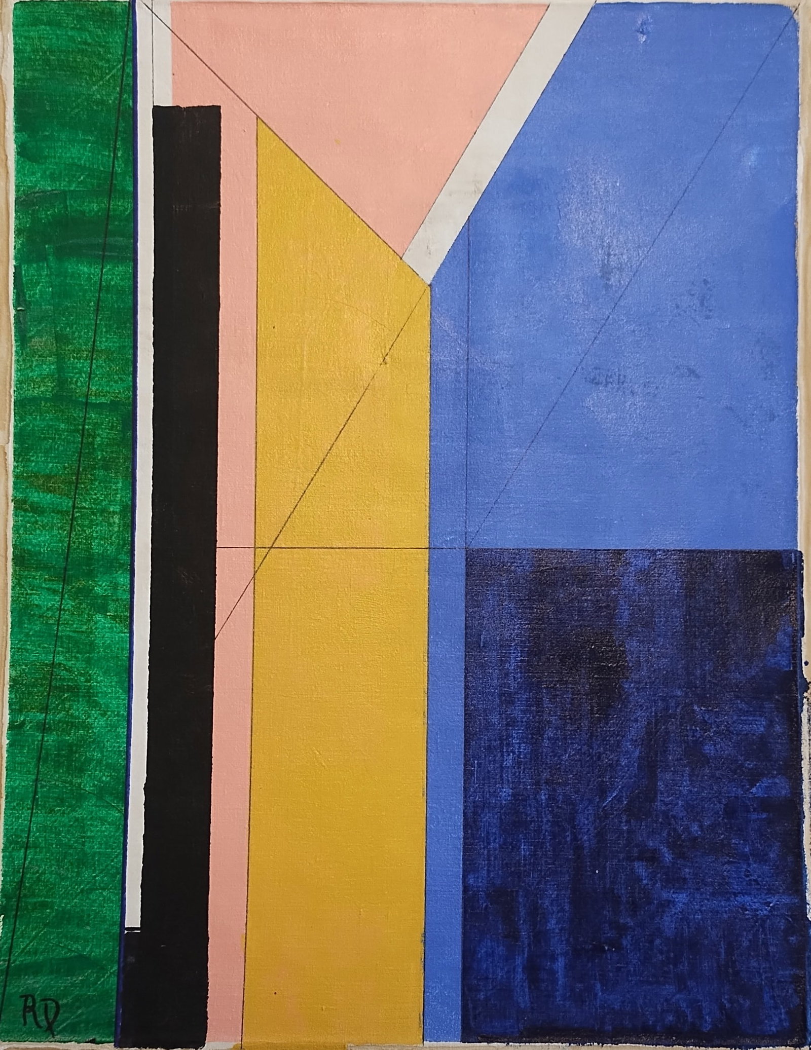 Vintage Canvas Signed RD, Modern Old 20th Century Art, Modern Art: Vintage Canvas Signed RD, Geometric Modern Old 20th Century Art, Modern Art. Approx Canvas SIze: 24 x 20 inches. See Photos as part of the description. Good vintage condition . We pack & Ship for you.