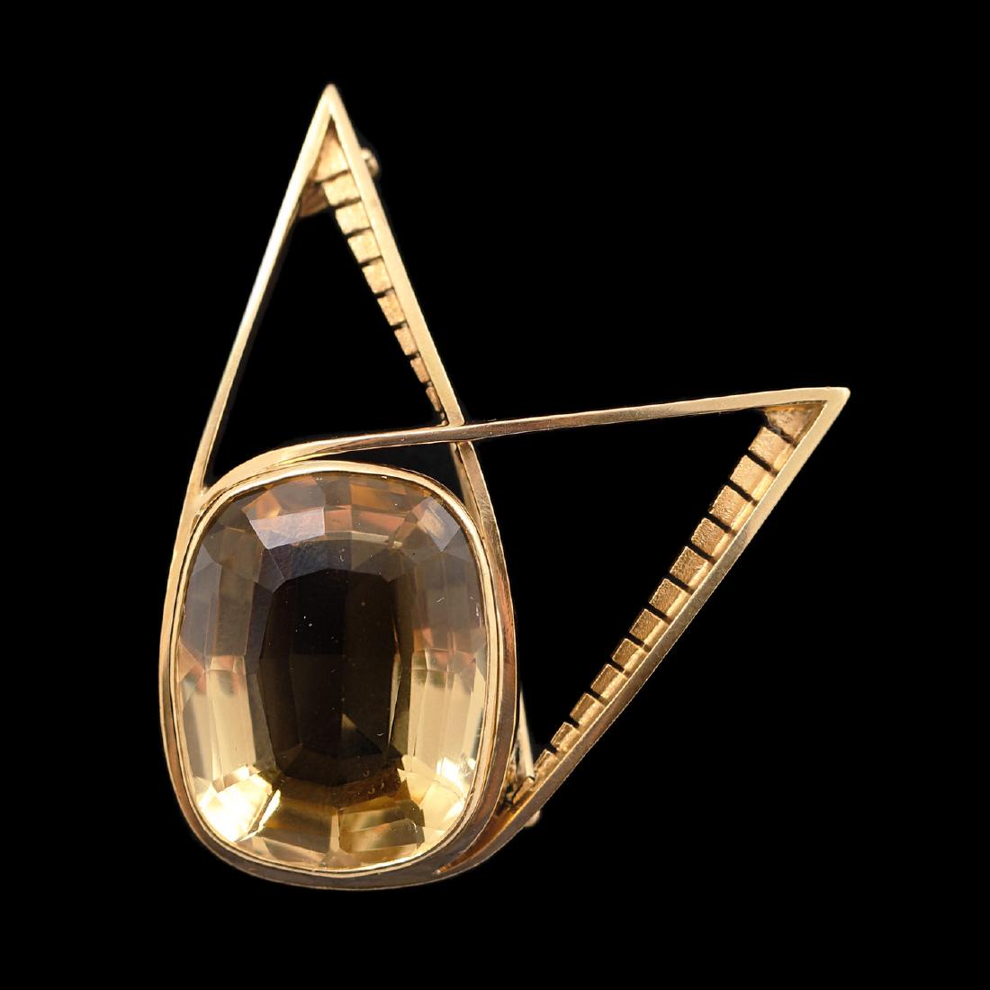 Pirkan Kulta: Gold (18k) brooch by Pirkan Kulta.Gold 18k