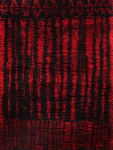 Kirsti Ilvessalo: Rug by Kirsti Ilvessalo â€Punamusta†for Suomen Kasityon Ystavat Helsinki Finland.woolHeight: 170cm, width: 115cm